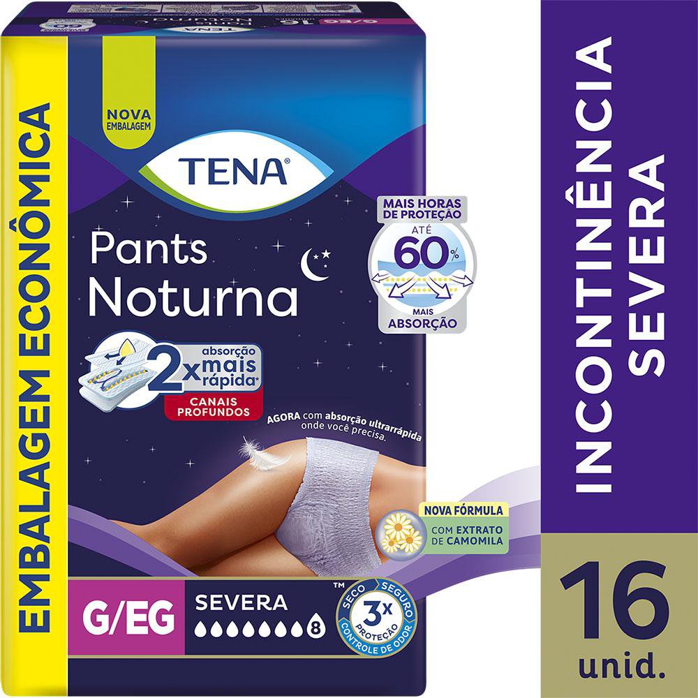 Roupa Intima Descartavel Tena Pants Noturna G/Eg 16 Un Emb Economica  🔥🔥