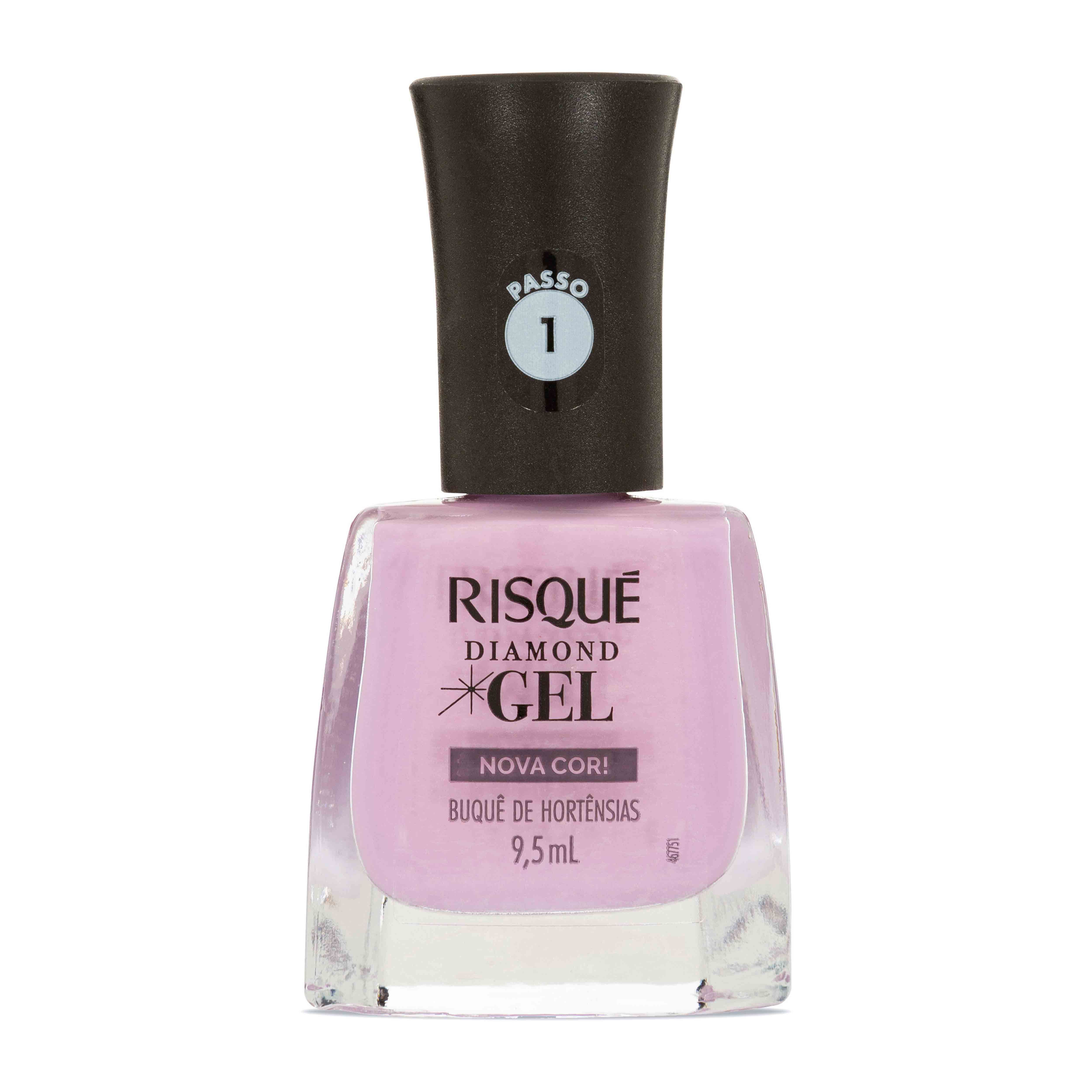 Esmalte Lilas Risque Diamond Gel Buque Hotensias Cremoso 9,5 Ml