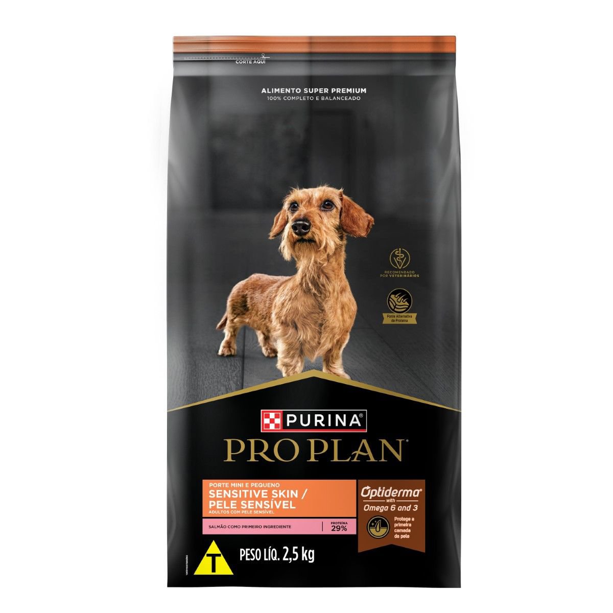 Racao Seca Purina Pro Plan Sensitive Skin Para Caes Adultos Minis E Pequenos Sabor Salmao 2,5Kg