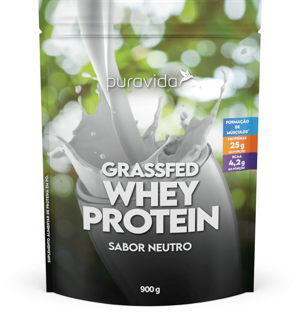 Proteinas Puravida Whey Protein Concentrado Grassfed Neutro 900G