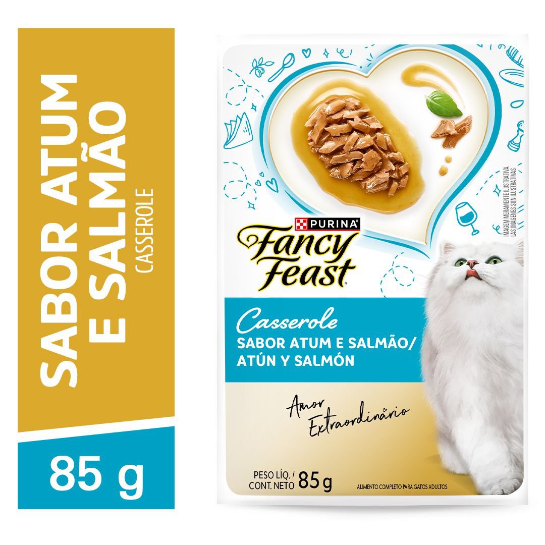 Racao Umida Purina® Fancy Feast® Para Gatos Adultos Cass Atum E Salmao 85G