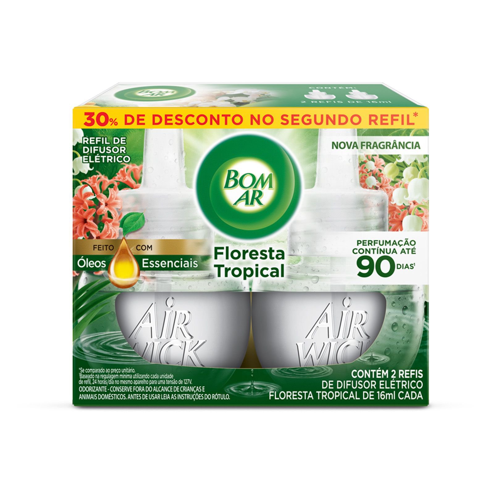 Bom Ar Difusor Eletrico Floresta Tropical Refil 2 Un 16Ml