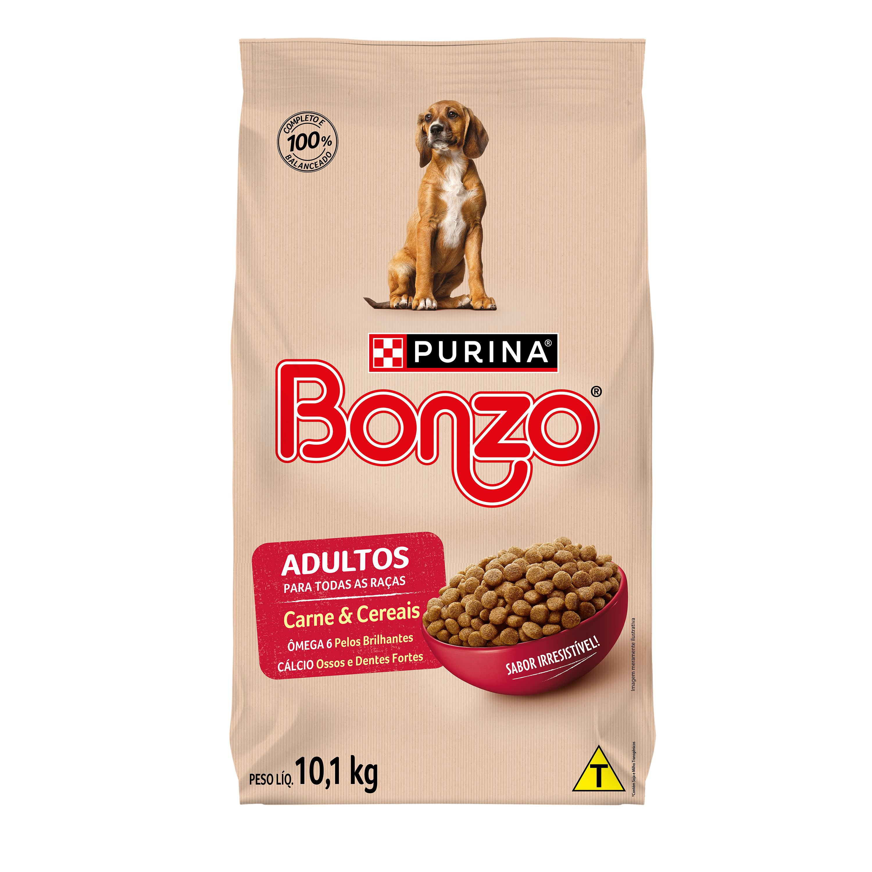Racao Seca Purina® Bonzo® Para Caes Filhotes Carne, Leite & Cereais 10,1Kg