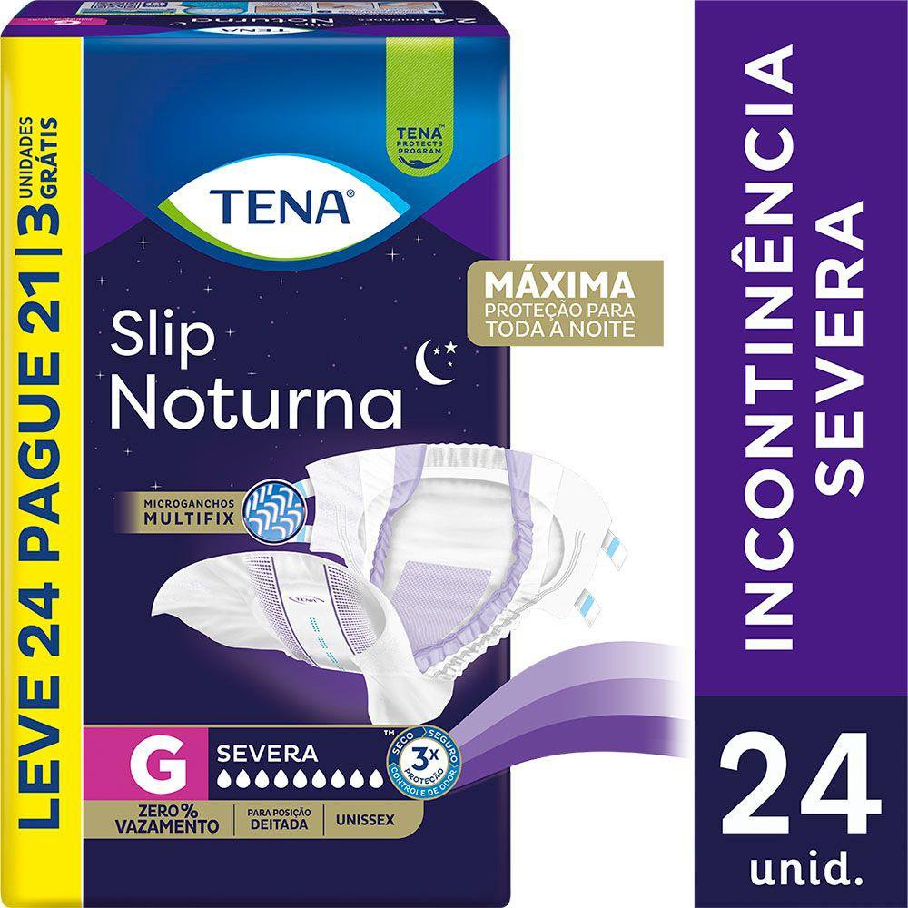 Fralda Adulto Tena Slip Noturna G Leve 24 Pague 21 Un