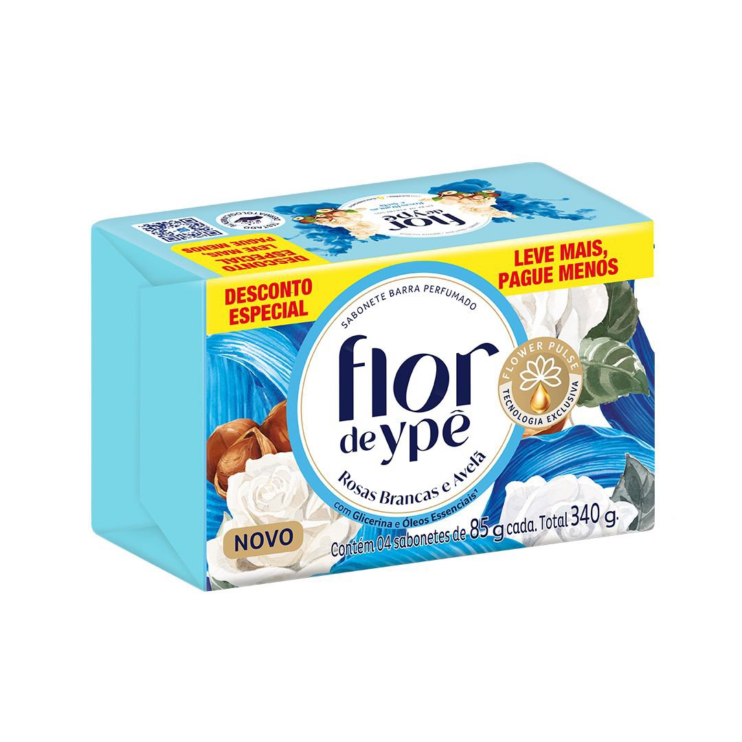 Pack Sabonete Em Barra Flor Ype Rosas Brancas E Avela 4 Un 85G