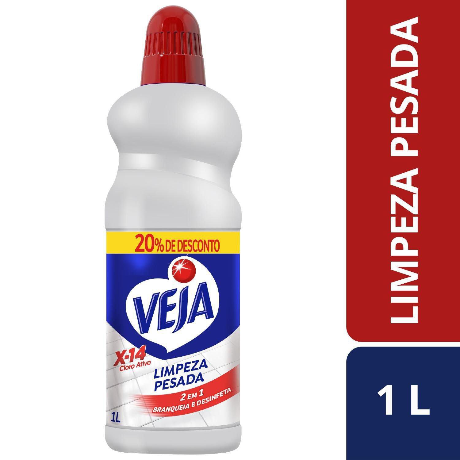 Limpador Para Limpeza Pesada Cloro Ativo Emb Economica, Veja, 1L