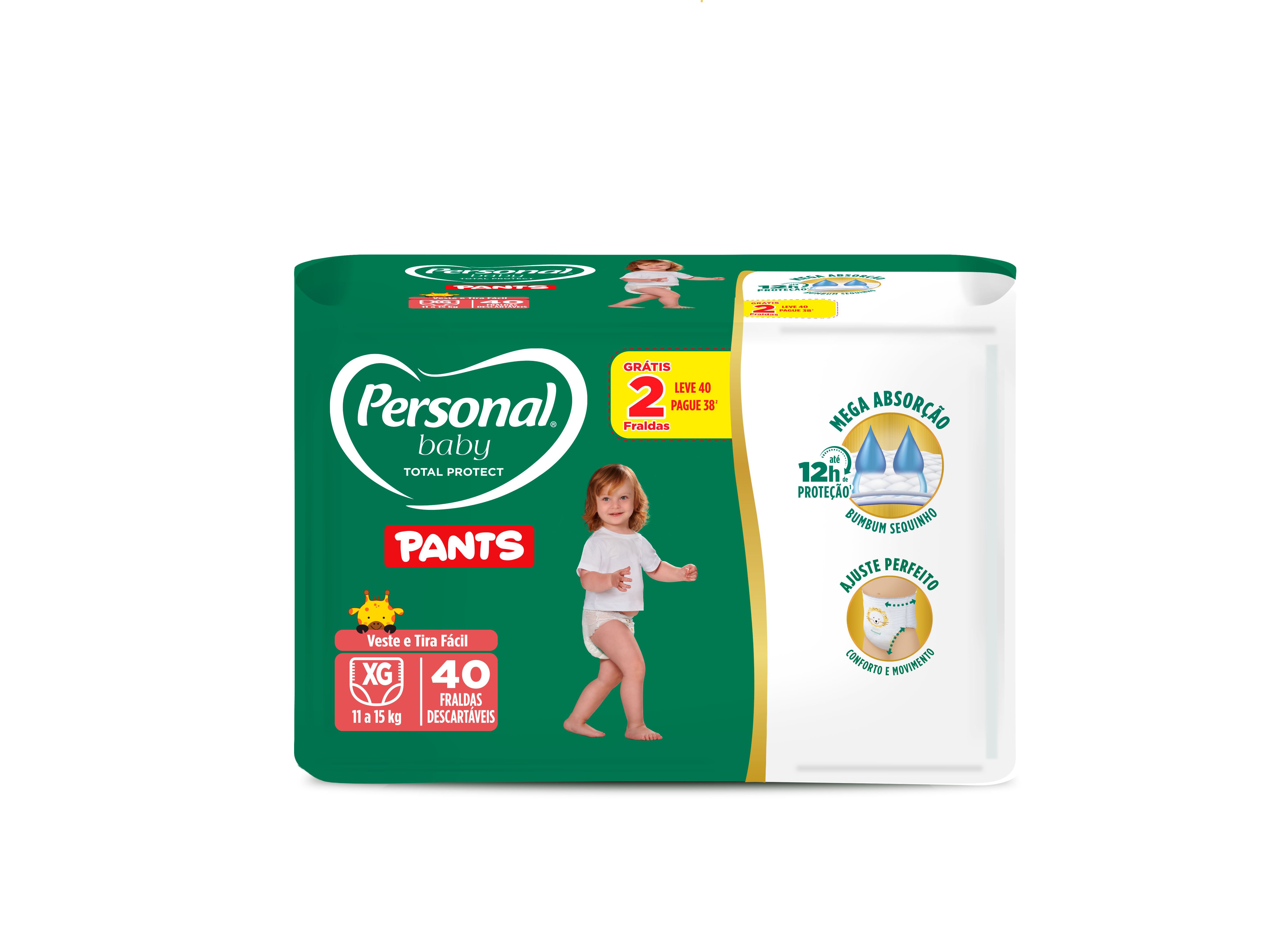 Fralda Personal Baby Total Protect Pants Xg C/ 40 Un