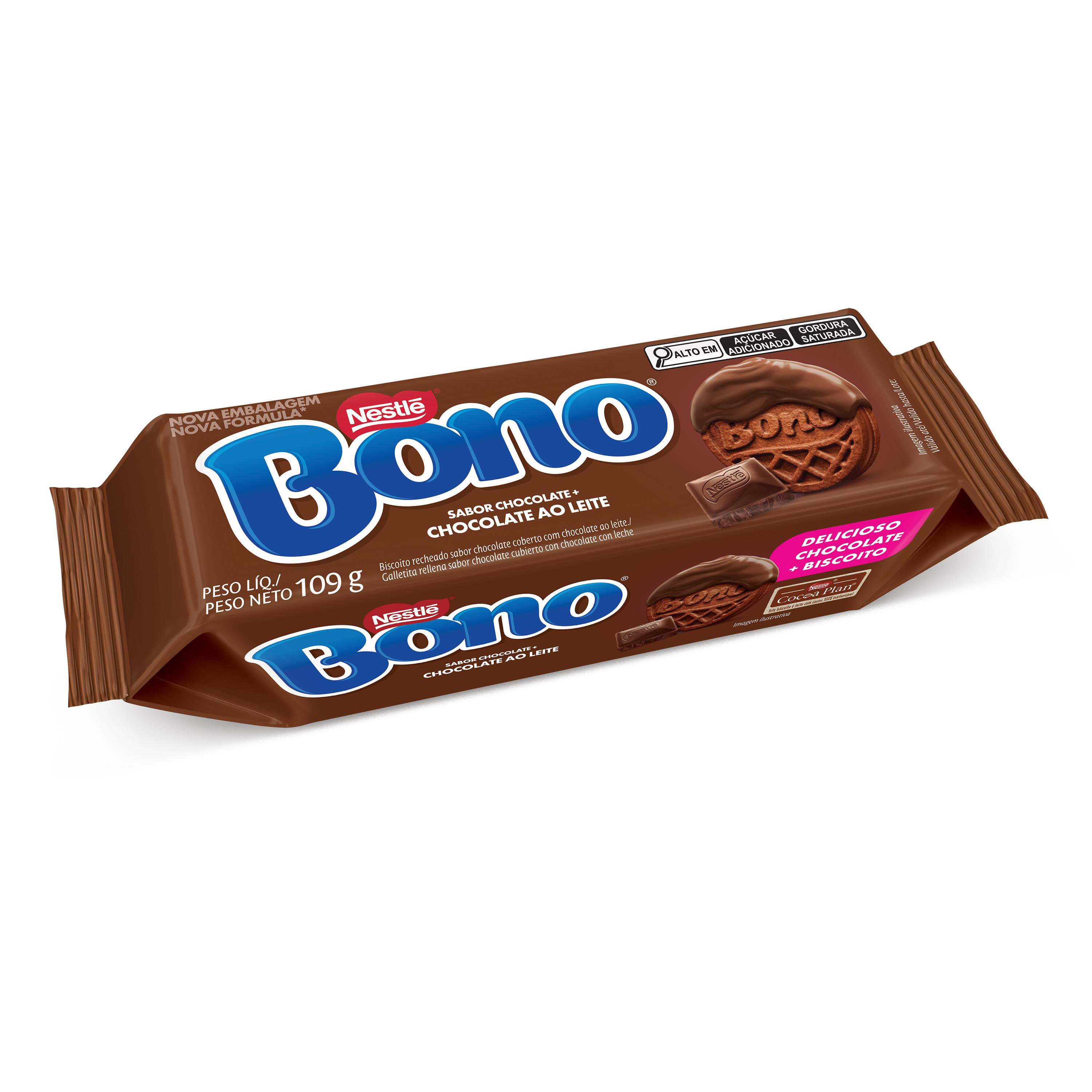 Biscoito Bono Recheado Coberto Choc 109G
