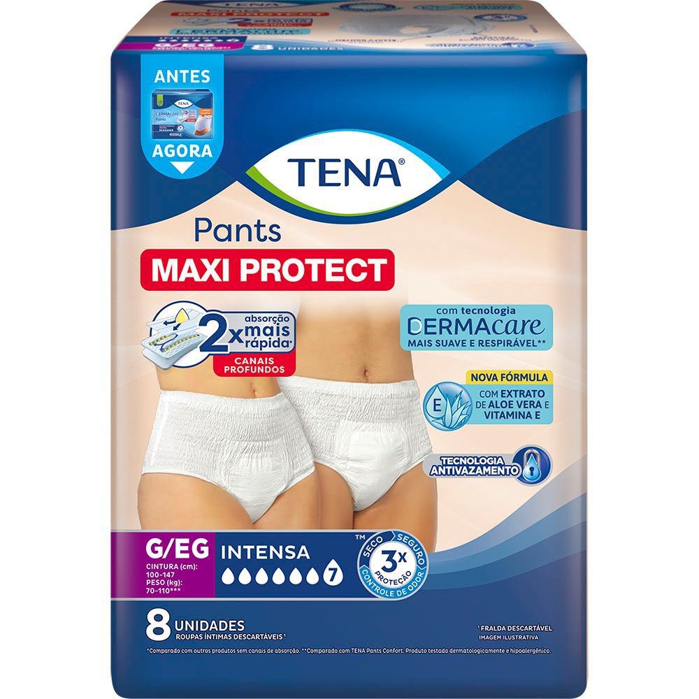 Roupa Intima Tena Pants Maxi Protect G/Eg 8 Un