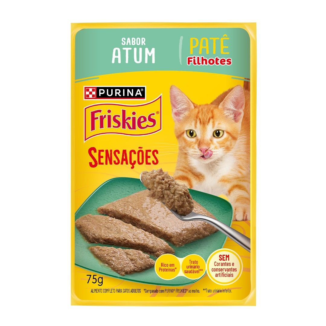 Racao Umida Purina Friskies® Pate Sensacoes Para Gatos Filhotes Atum 75G