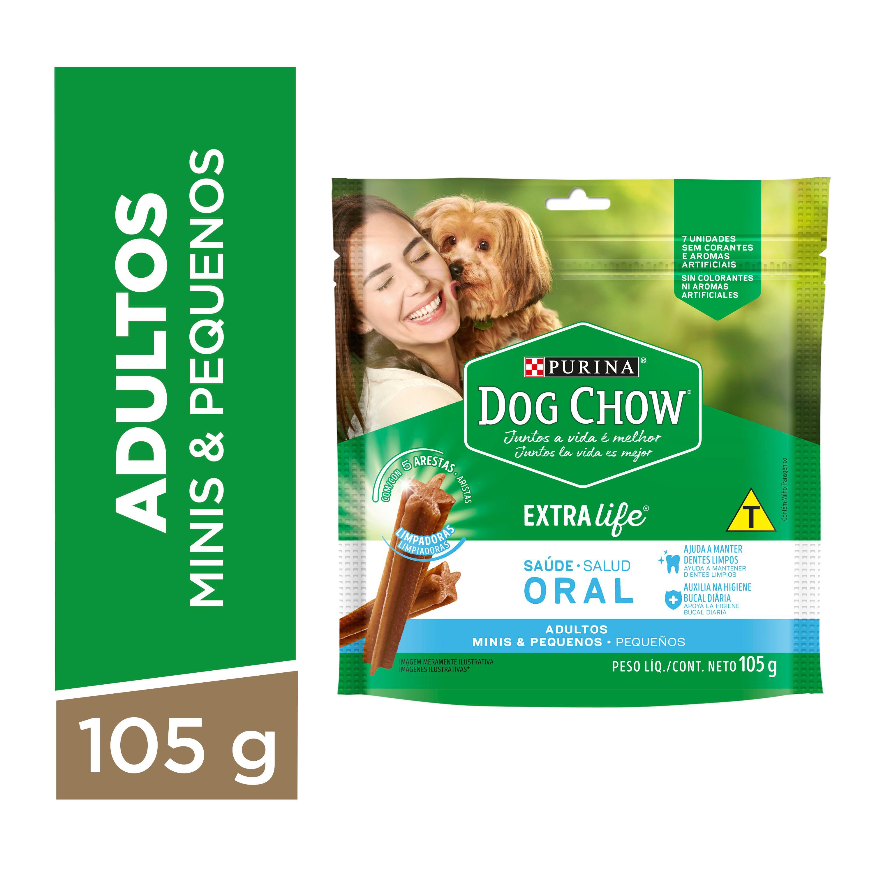 Petisco Purina® Dog Chow® Saude Oral® Para Caes Adultos Minis & Pequenos 105G
