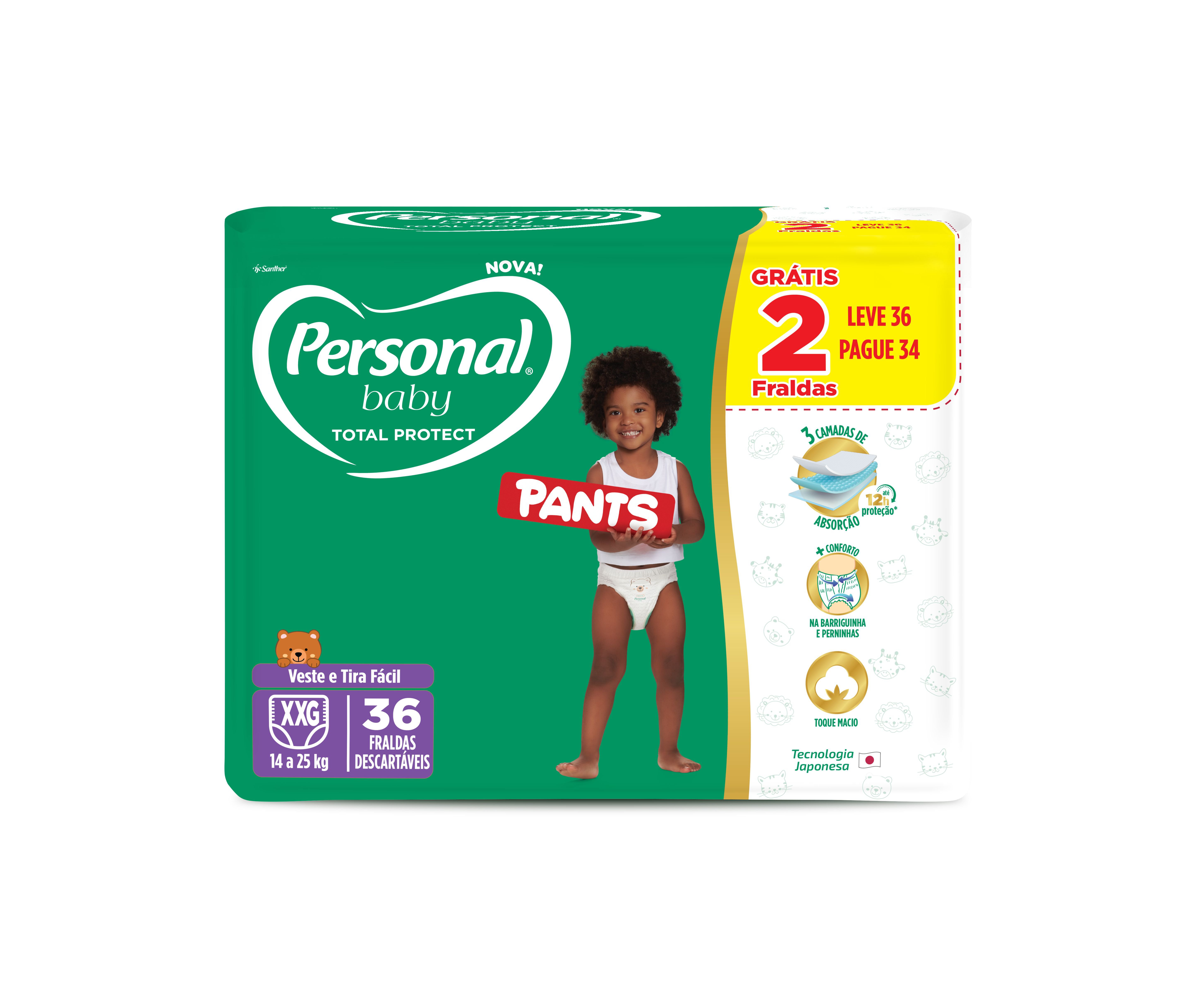 Fralda Personal Baby Total Protect Pants Xxg C/ 36 Un
