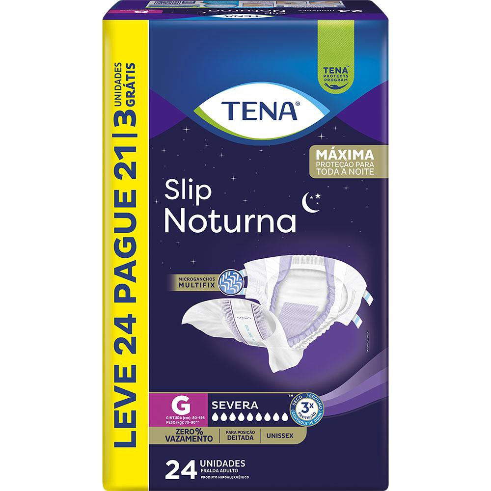 Fralda Adulto Tena Slip Noturna G Leve 24 Pague 21 Un