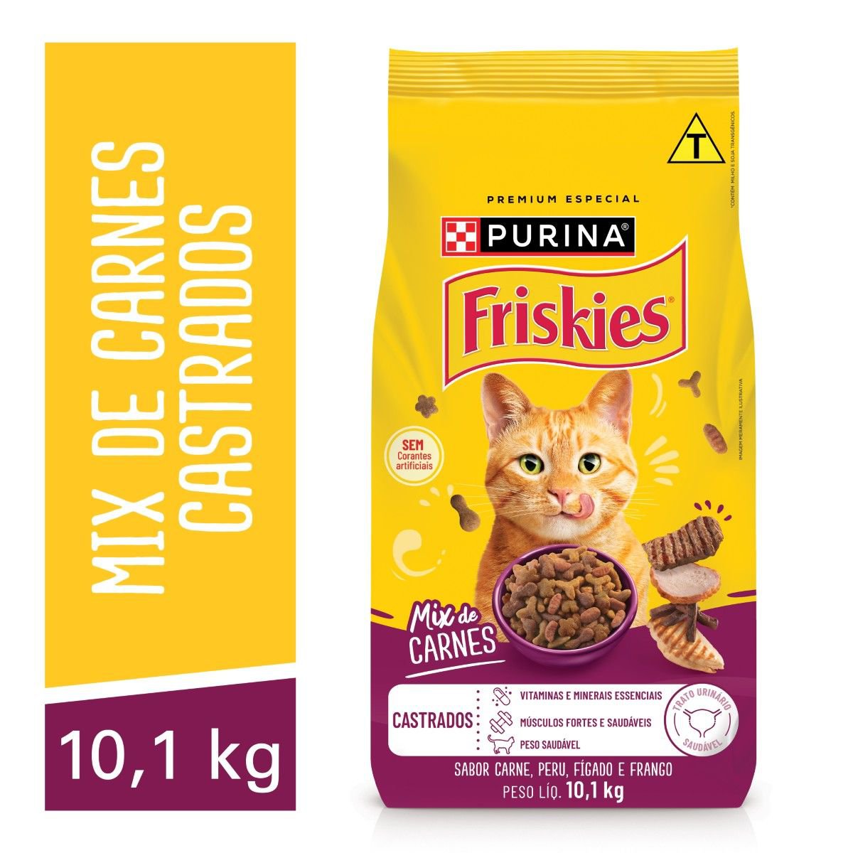 Racao Seca Purina Friskies® Mix Carne Para Gatos Castrados 10,1Kg