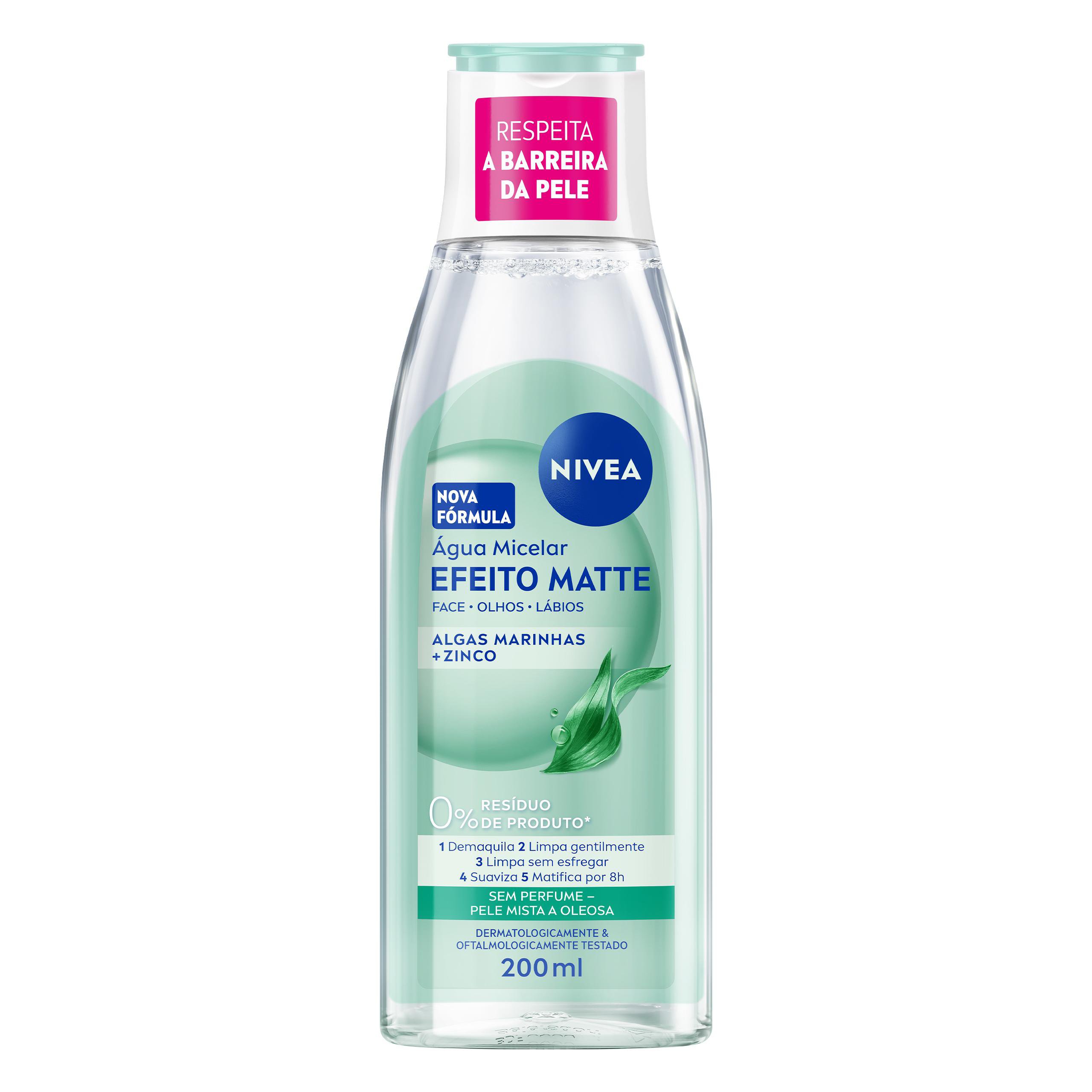 Nivea Agua Micelar Solucao Limpeza 7 Em 1 Efeito Matte 200Ml