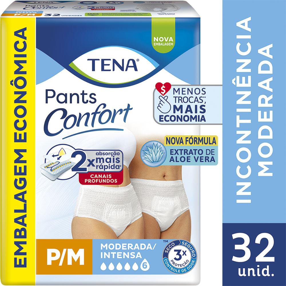Roupa Intima Descartavel Tena Pants Confort P/M 32 Un Emb Economica