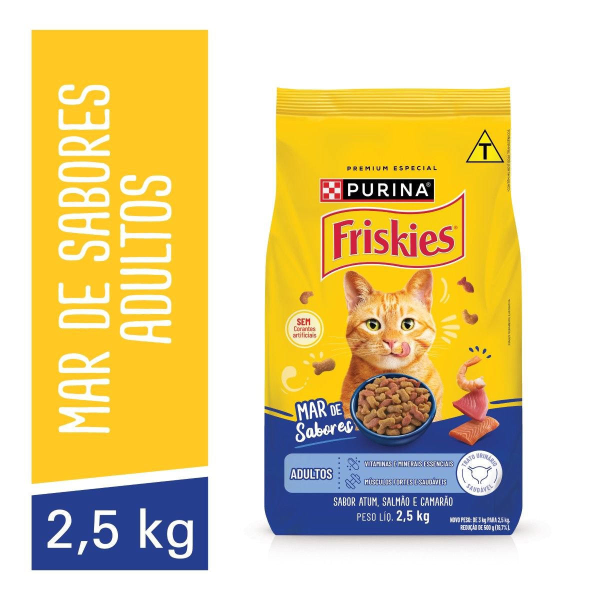 Racao Seca Purina Friskies® Mar Sabores Para Gatos Adultos 2,5Kg