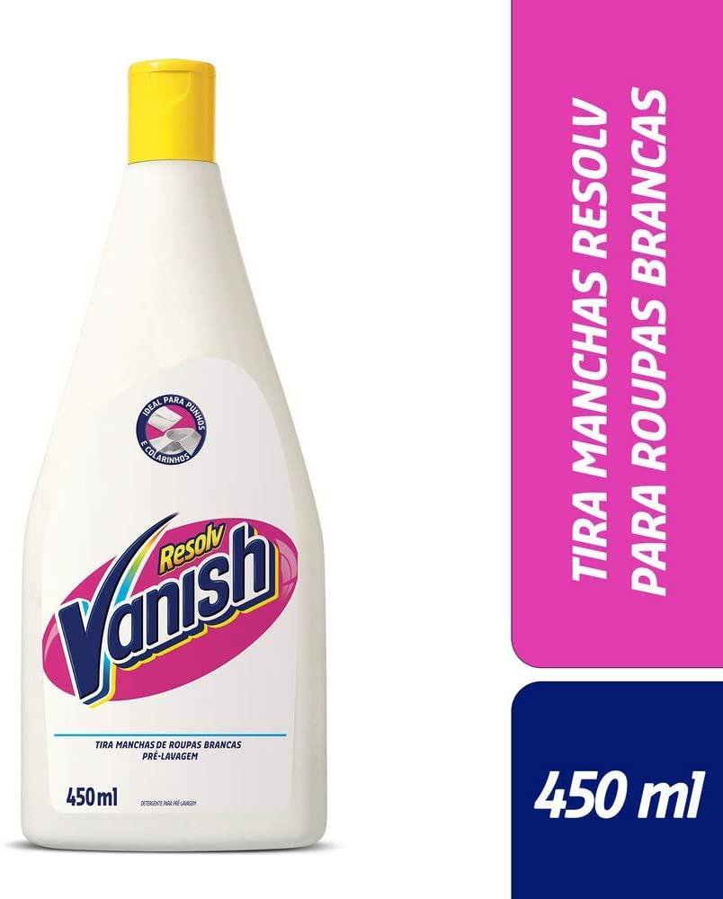 Tira Manchas Vanish Resolv Pre Lavagem Para Roupas Brancas 450Ml