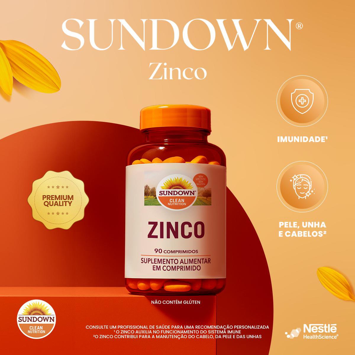 Suplemento Alimentar Sundown Zinco 7Mg 90 Comprimidos