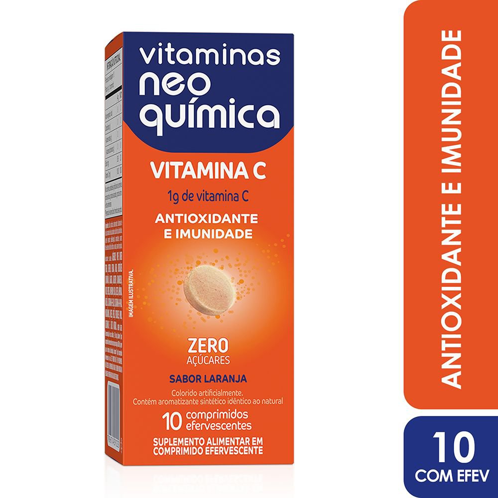 Vitamina C Efervescente 10 Comprimidos - Vitaminas Neo Quimica