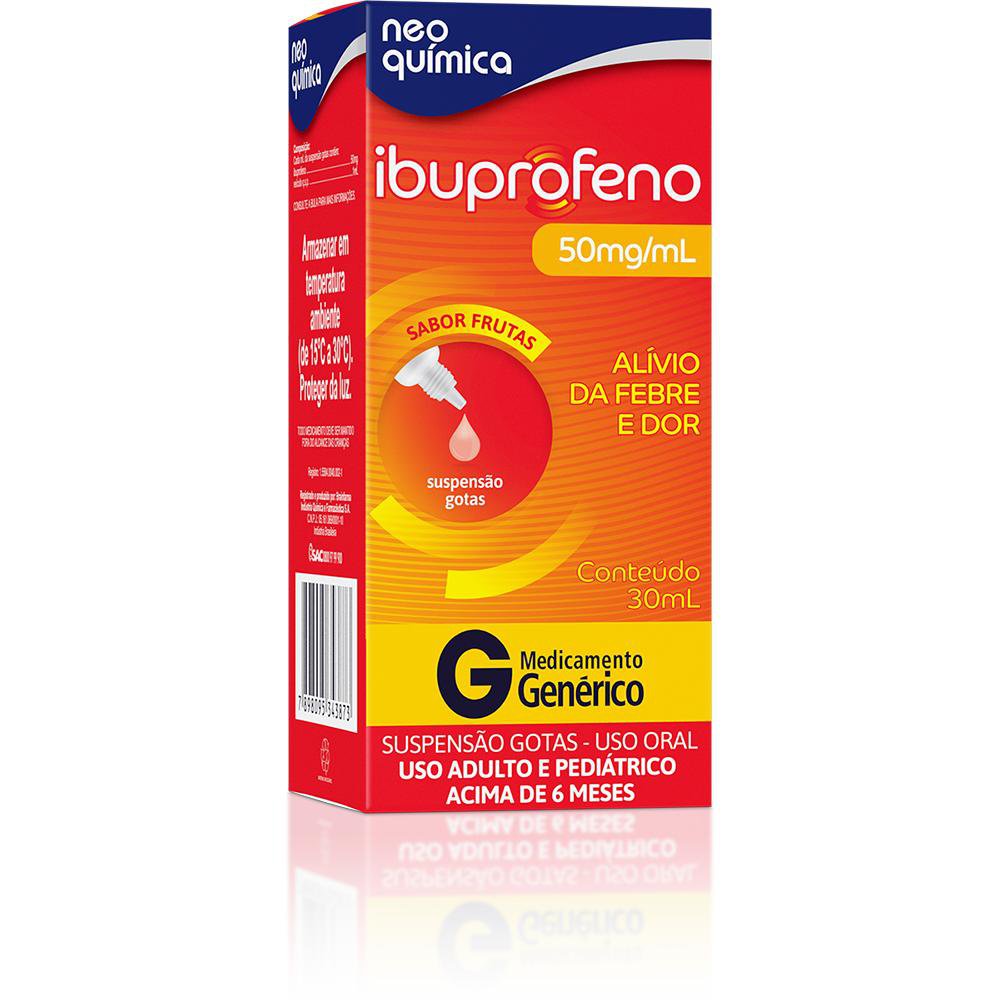 Anti-Inflamatorio Ibuprofeno Neo Quimica 50 Mg 30 Ml