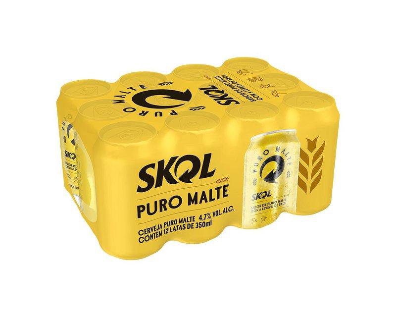 Cerveja Skol Puro Malte 350Ml Pack C/12