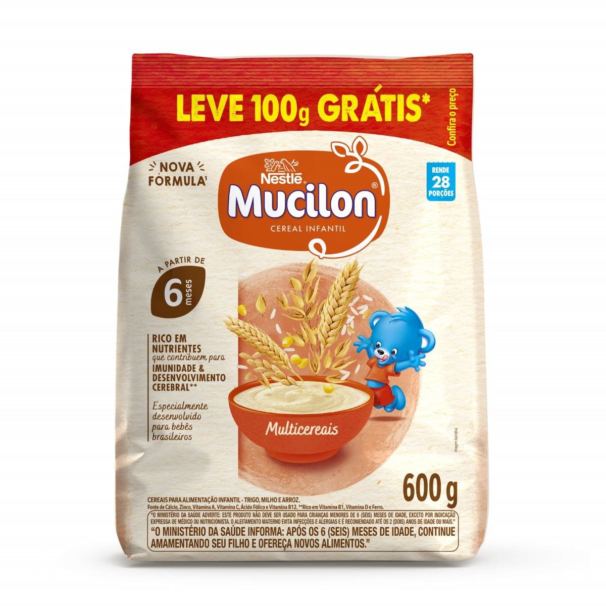 Cereal Infantil Mucilon Multicereais Leve 600G Pague 500G