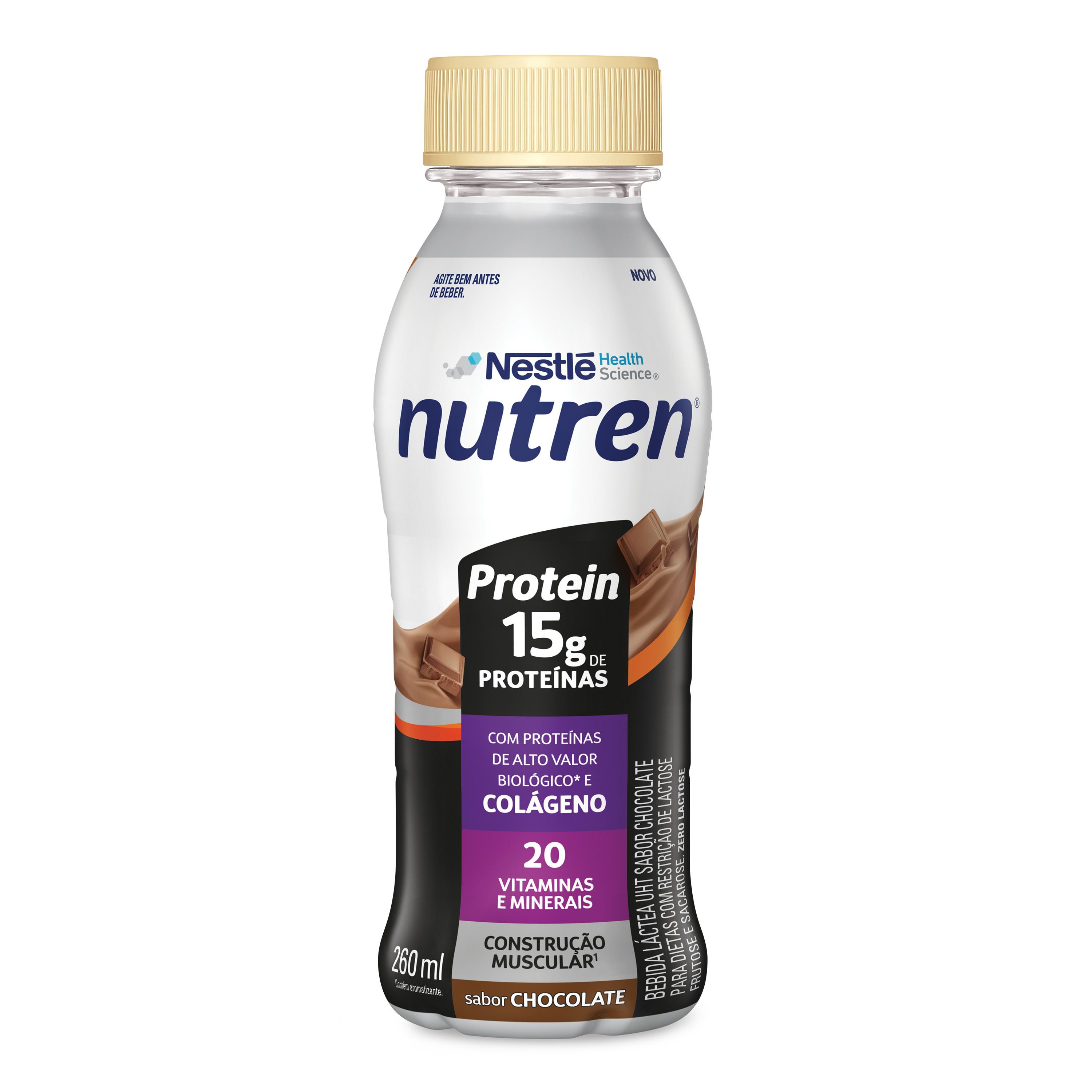 Bebida Lactea Nutren Protein 15G Proteinas Choc 260Ml C/ Colageno
