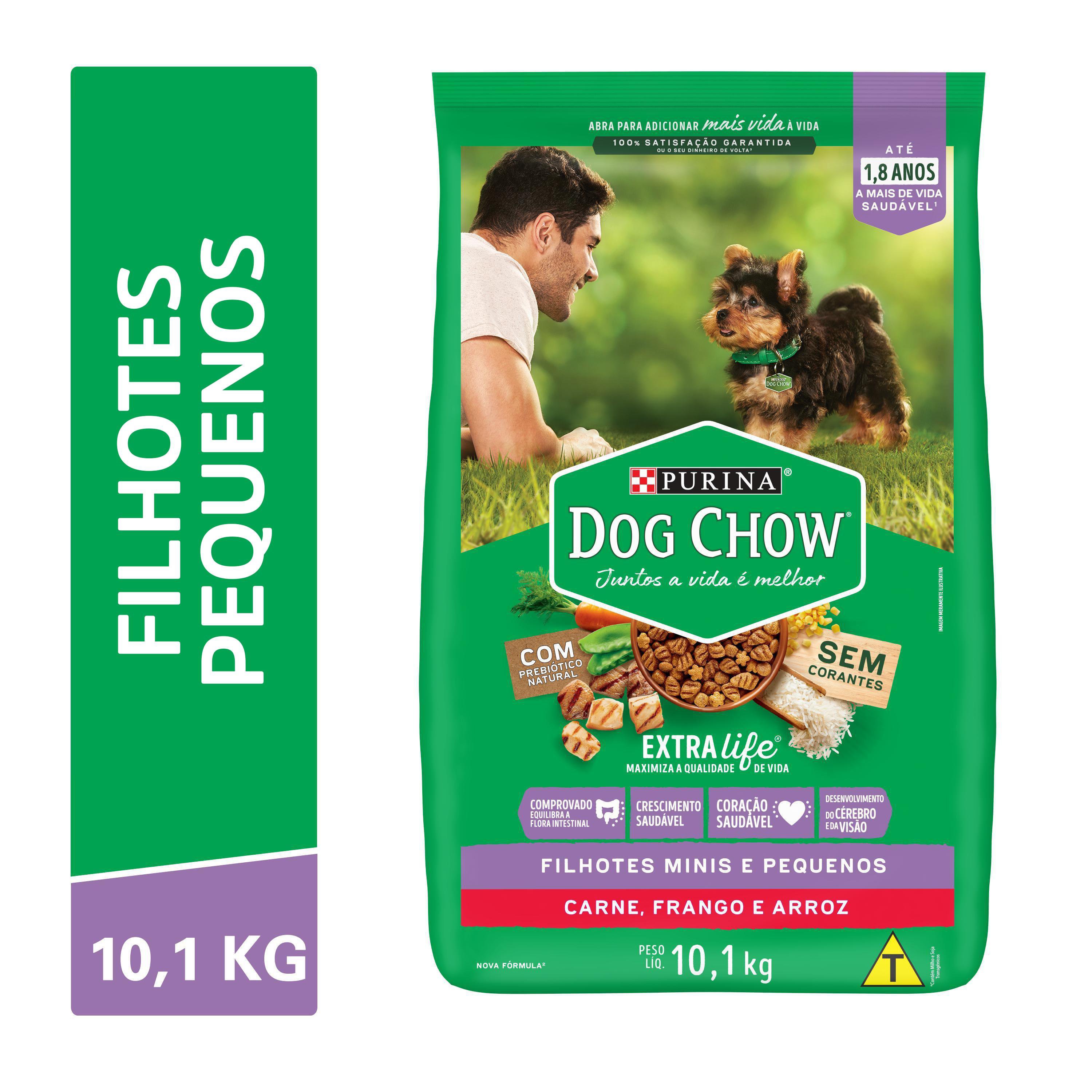 Racao Seca Purina® Dog Chow® Otimo Comeco® Para Caes Filhotes Minis & Pequenos Carne, Frango & Arroz 10,1Kg