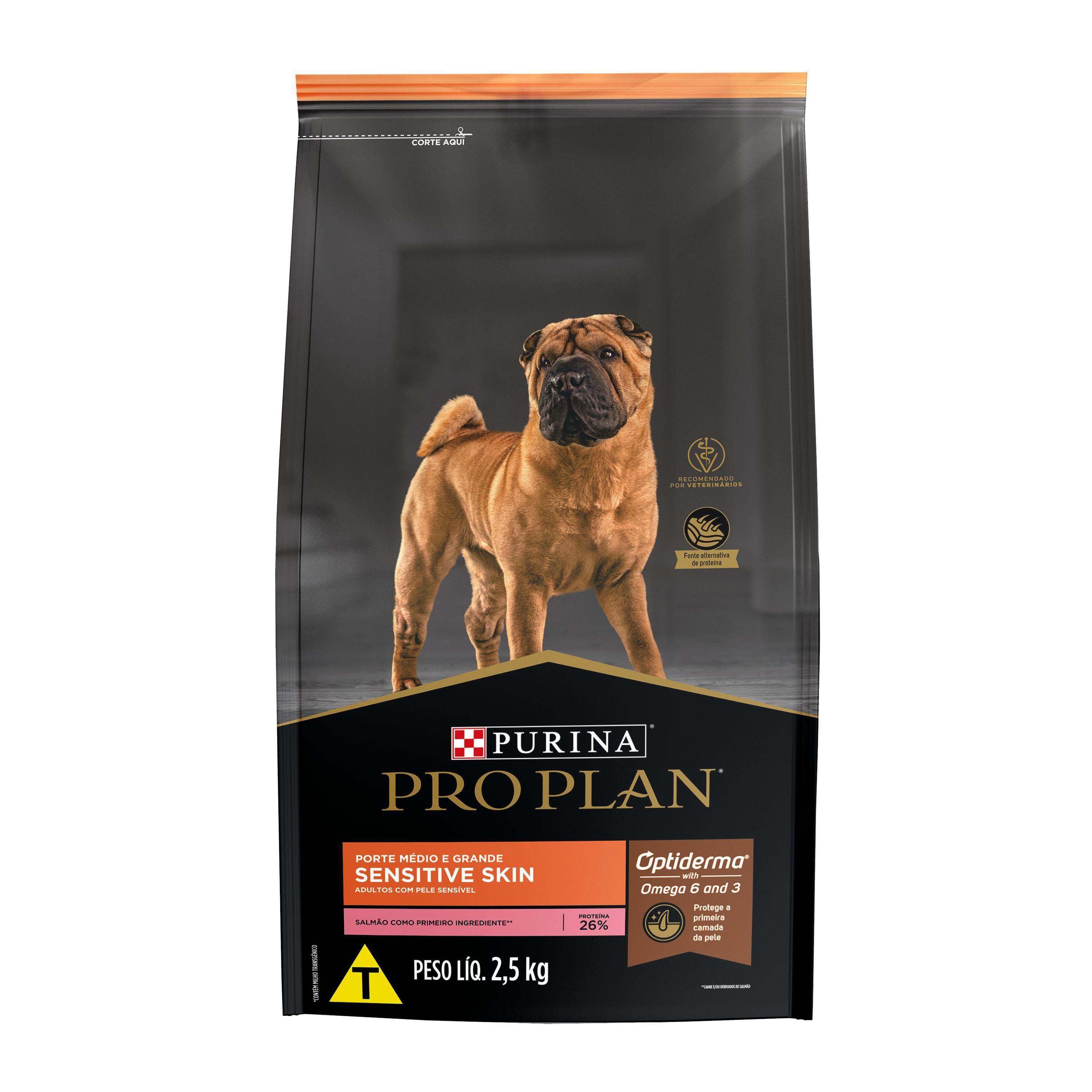 Racao Pro Plan Pele Sensivel Caes Adultos Medios E Grandes 2,5Kg