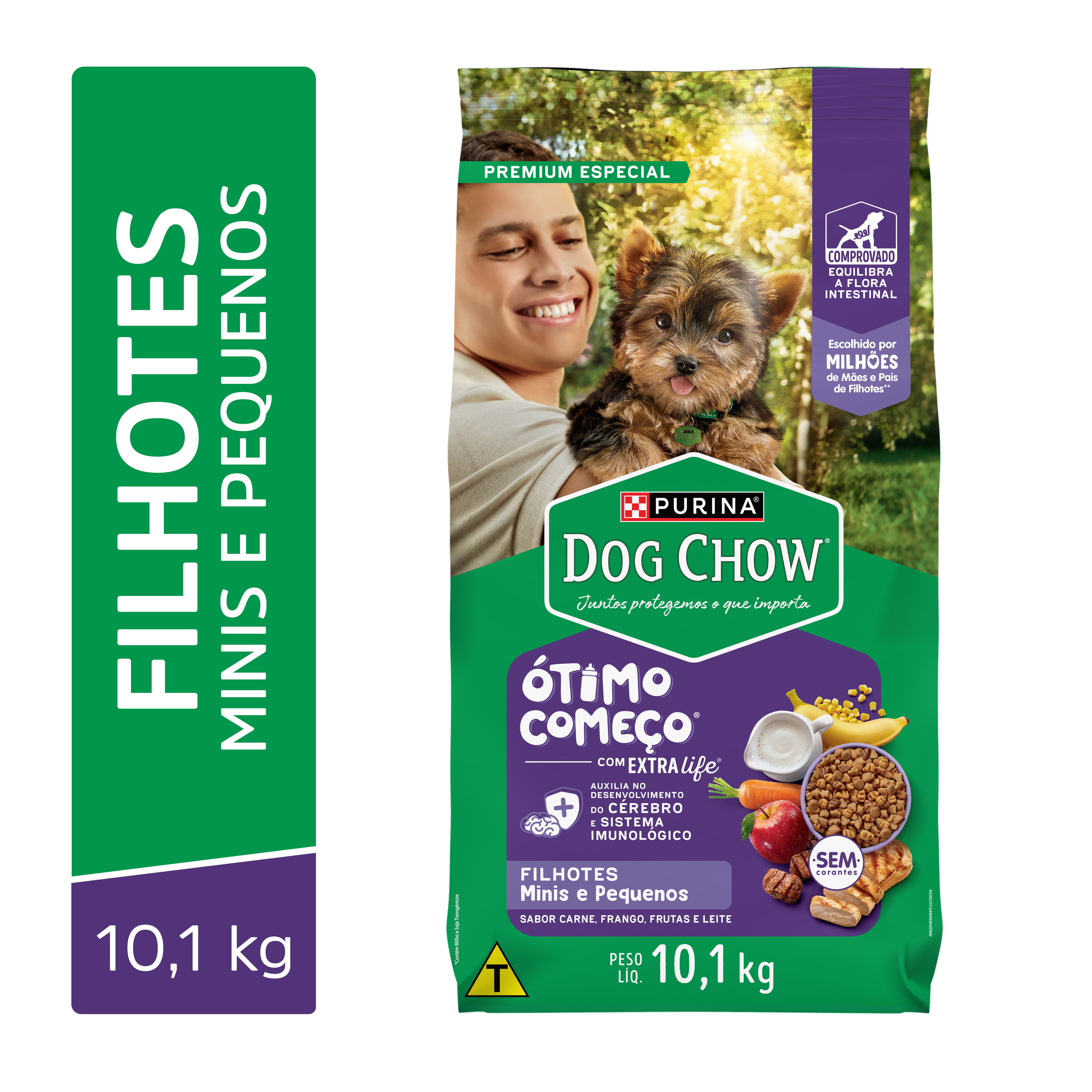 Racao Seca Purina® Dog Chow® Otimo Comeco® Para Caes Filhotes Minis & Pequenos Carne, Frango & Arroz 10,1Kg