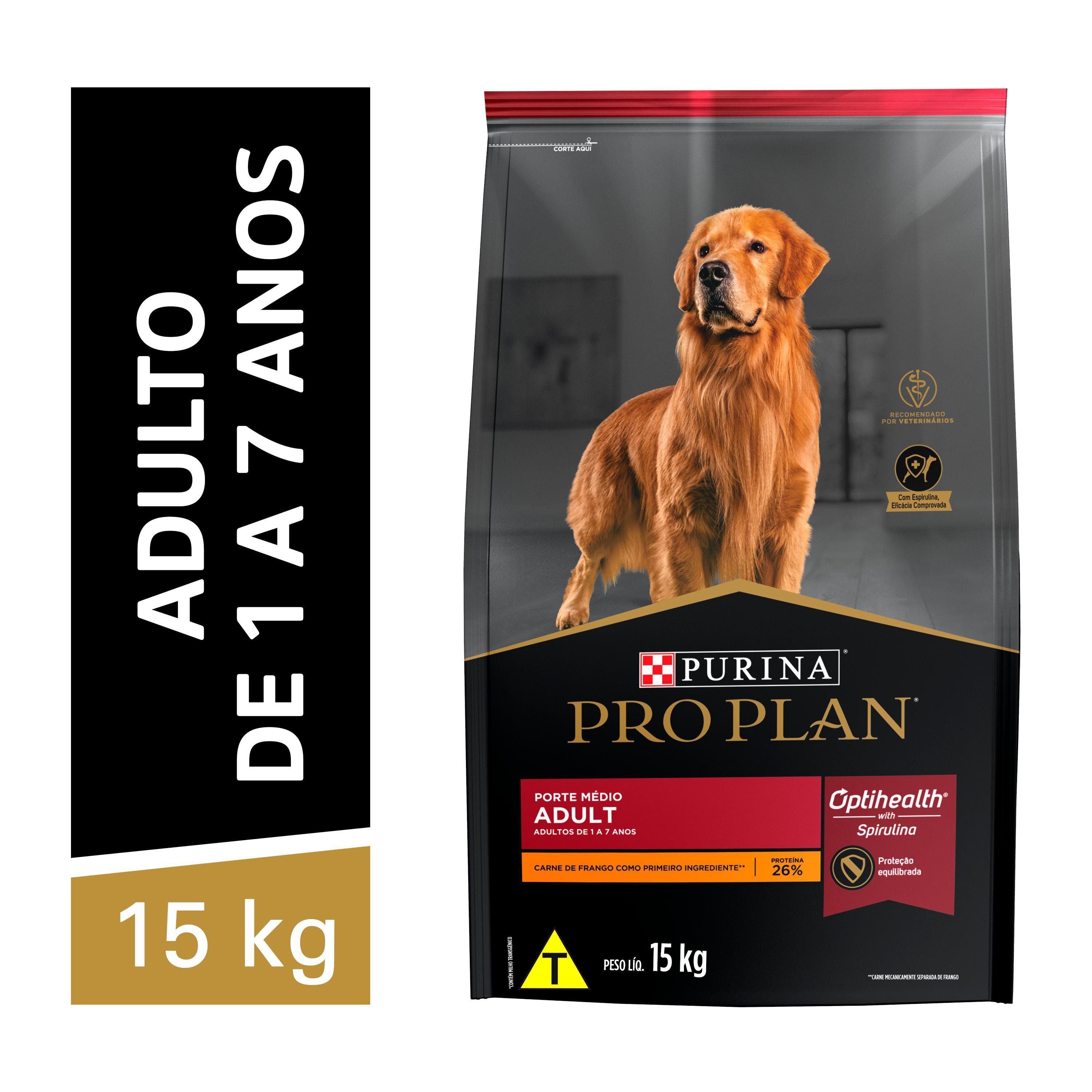 Racao Seca Purina Pro Plan Para Caes Adultos Porte Medio Sabor Frango 15Kg