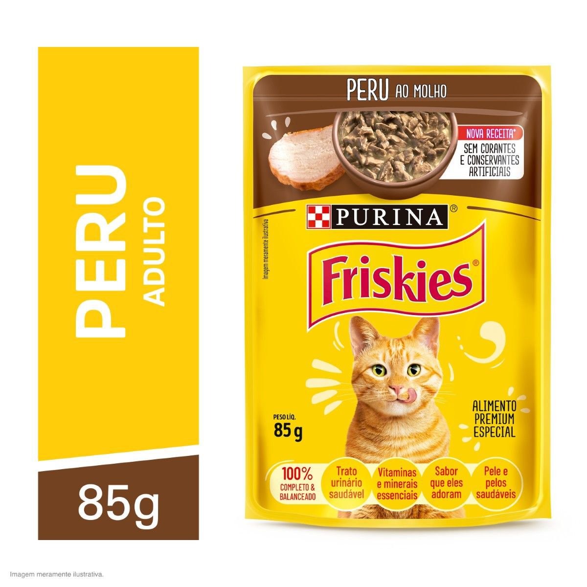Racao Umida Purina Friskies® Para Gatos Adultos Peru Ao Molho 85G - C/ 15 Un