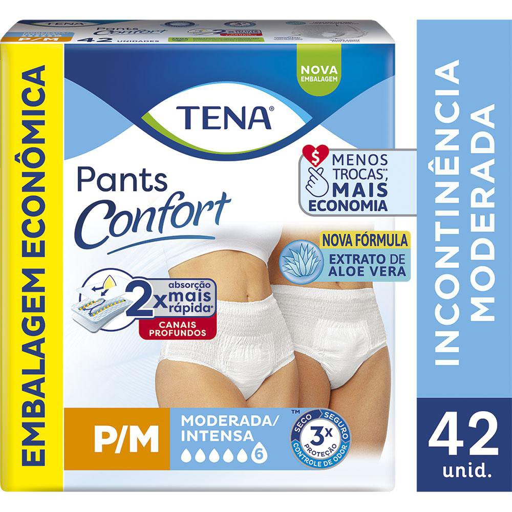 Roupa Intima Descartavel Tena Pants Confort P/M 42 Un
