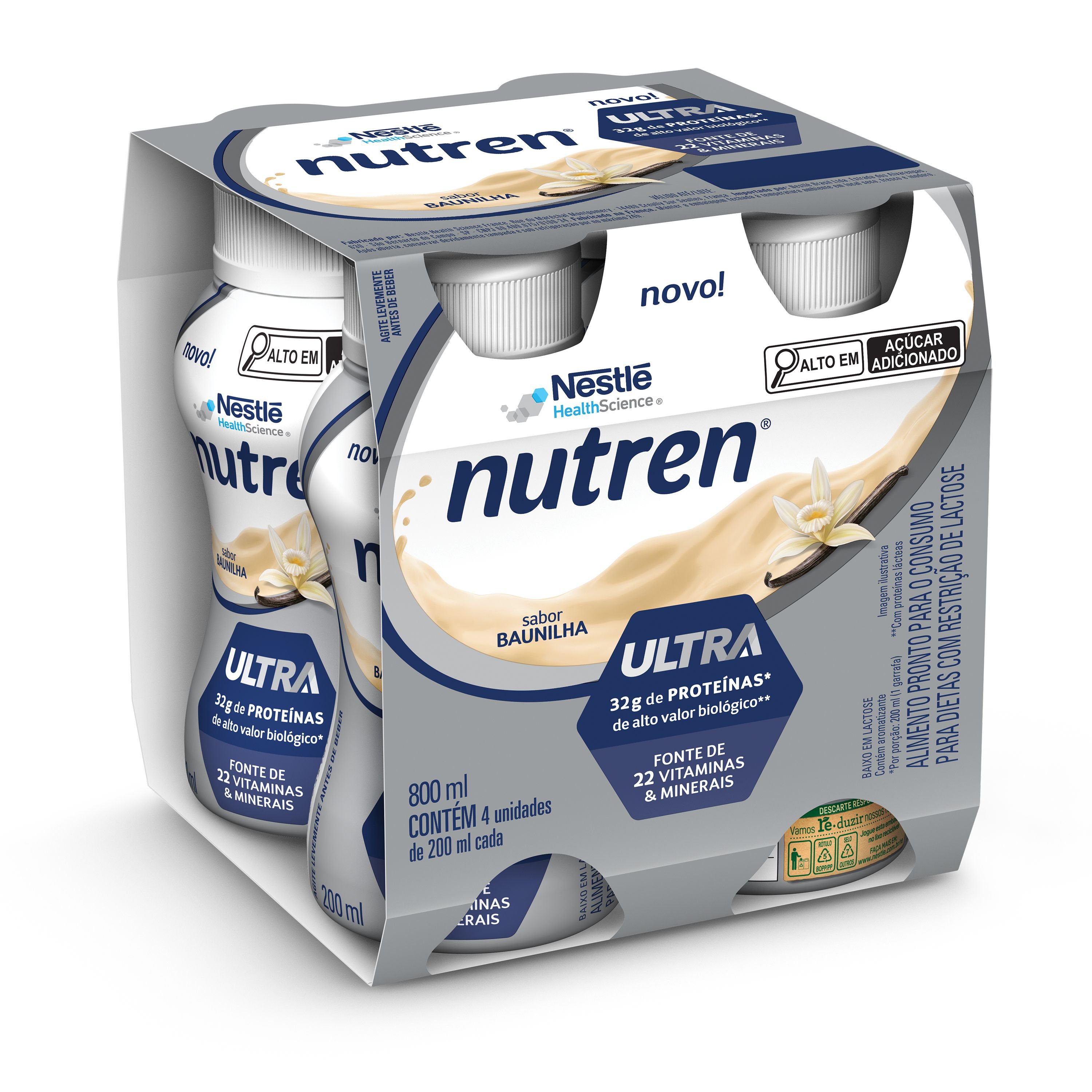 Alimento Pronto Para Consumo Nutren Ultra Baunilha 200Ml - Pack C/ 4 Un