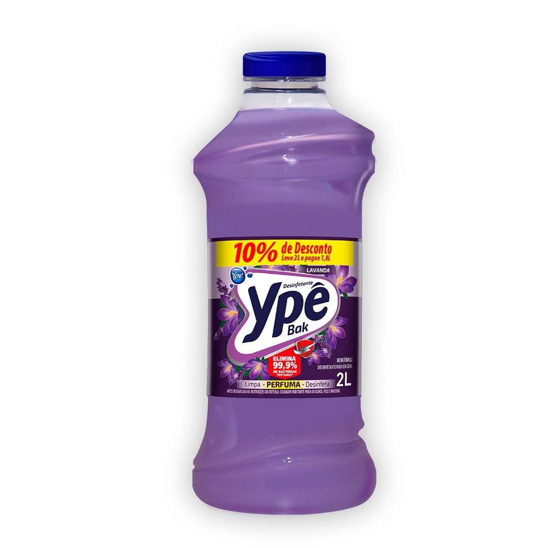 Desinfetante Ype Bak Lavanda Leve 2 Litros Pague 1,8 Litros