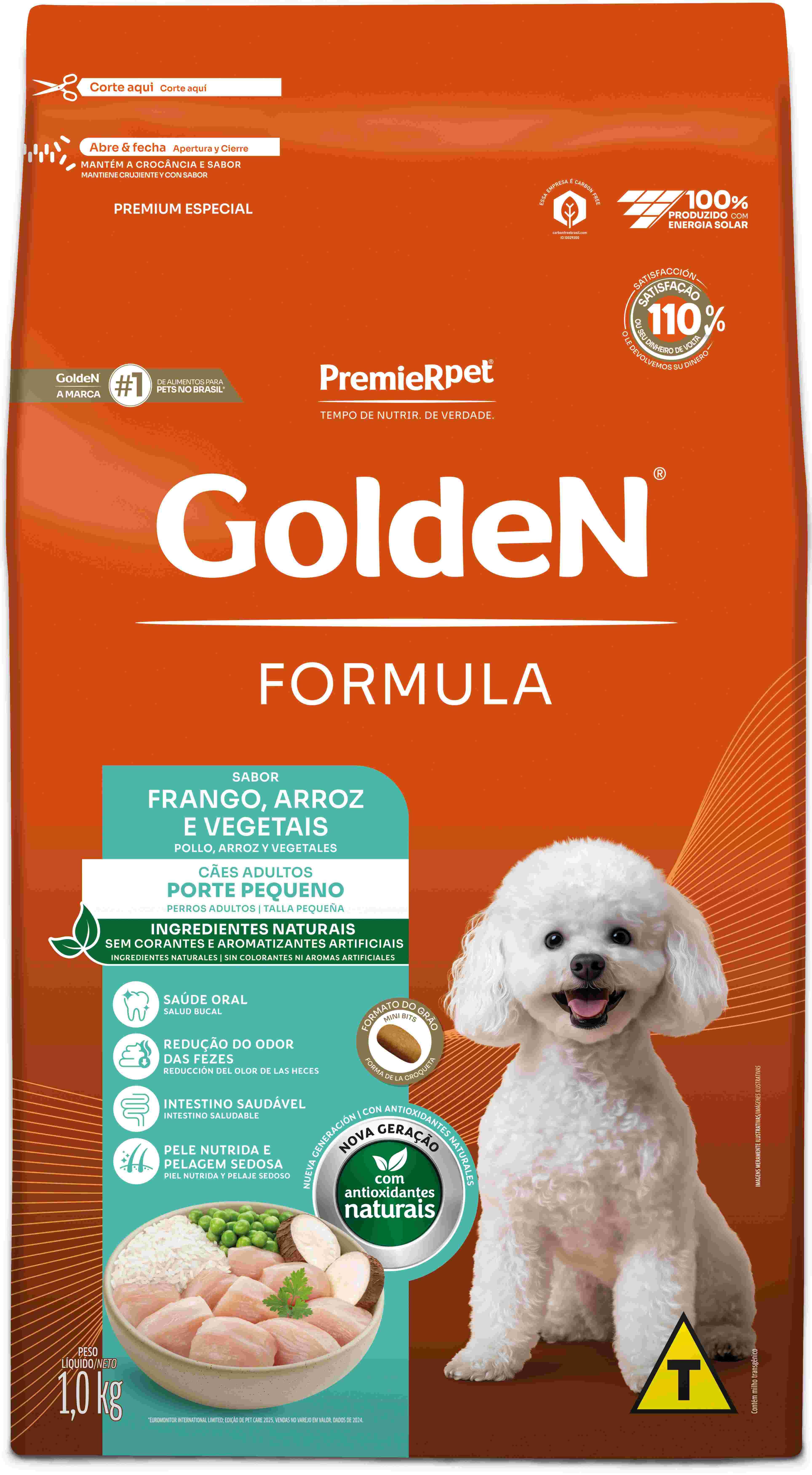 Golden Formula Caes Adultos Porte Pequeno Frango E Arroz Mini Bits 1Kg