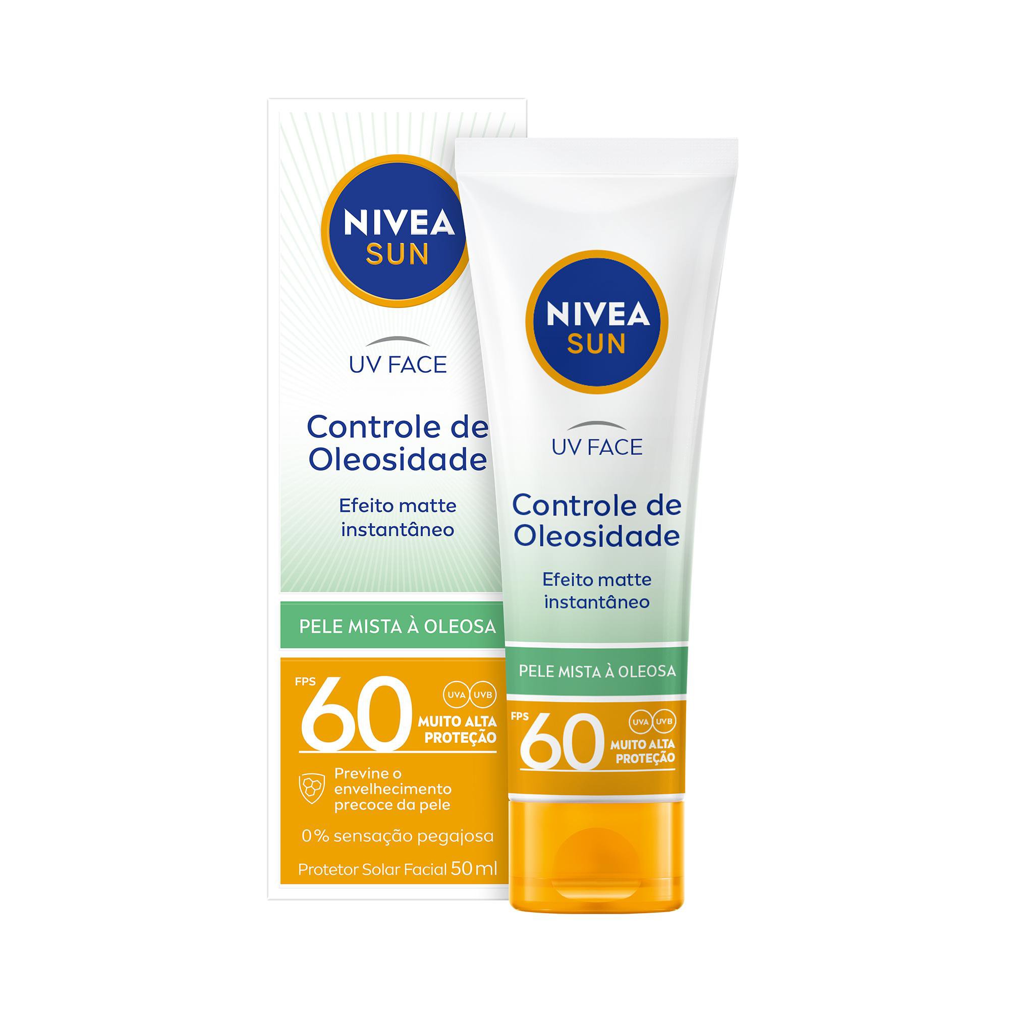 Nivea Sun Protetor Solar Uv Face Controle Oleosidade Fps 60 50Ml