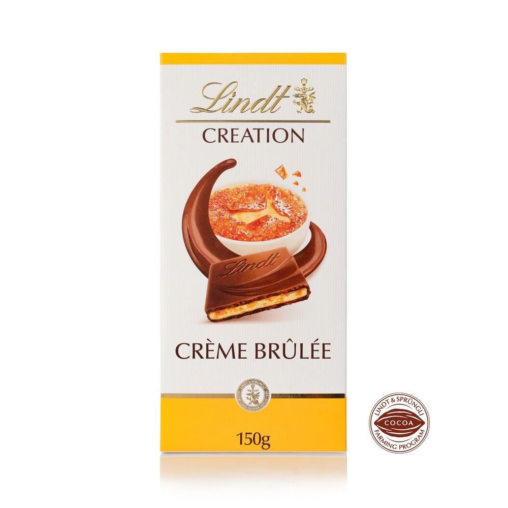 Choc Lindt Creation Recheio Creme Brulee Barra 150G