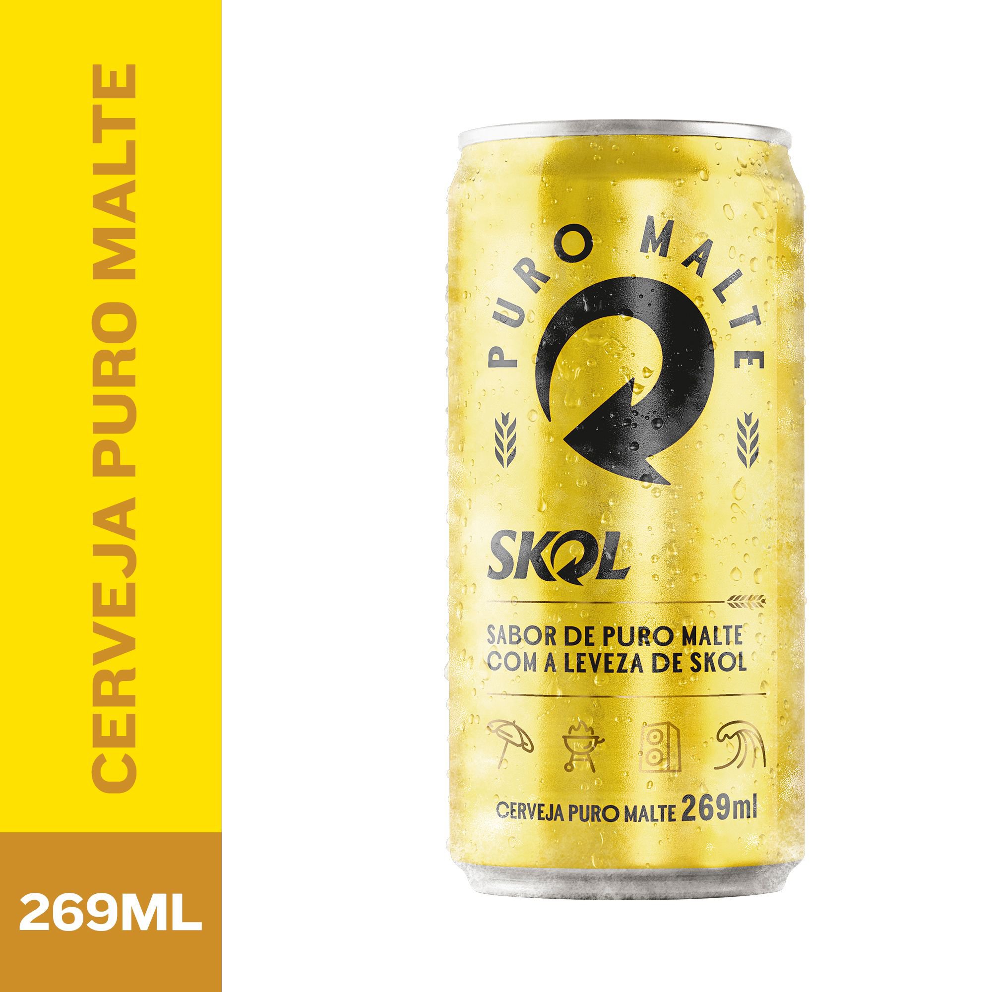 Cerveja Skol Puro Malte Lata 269Ml