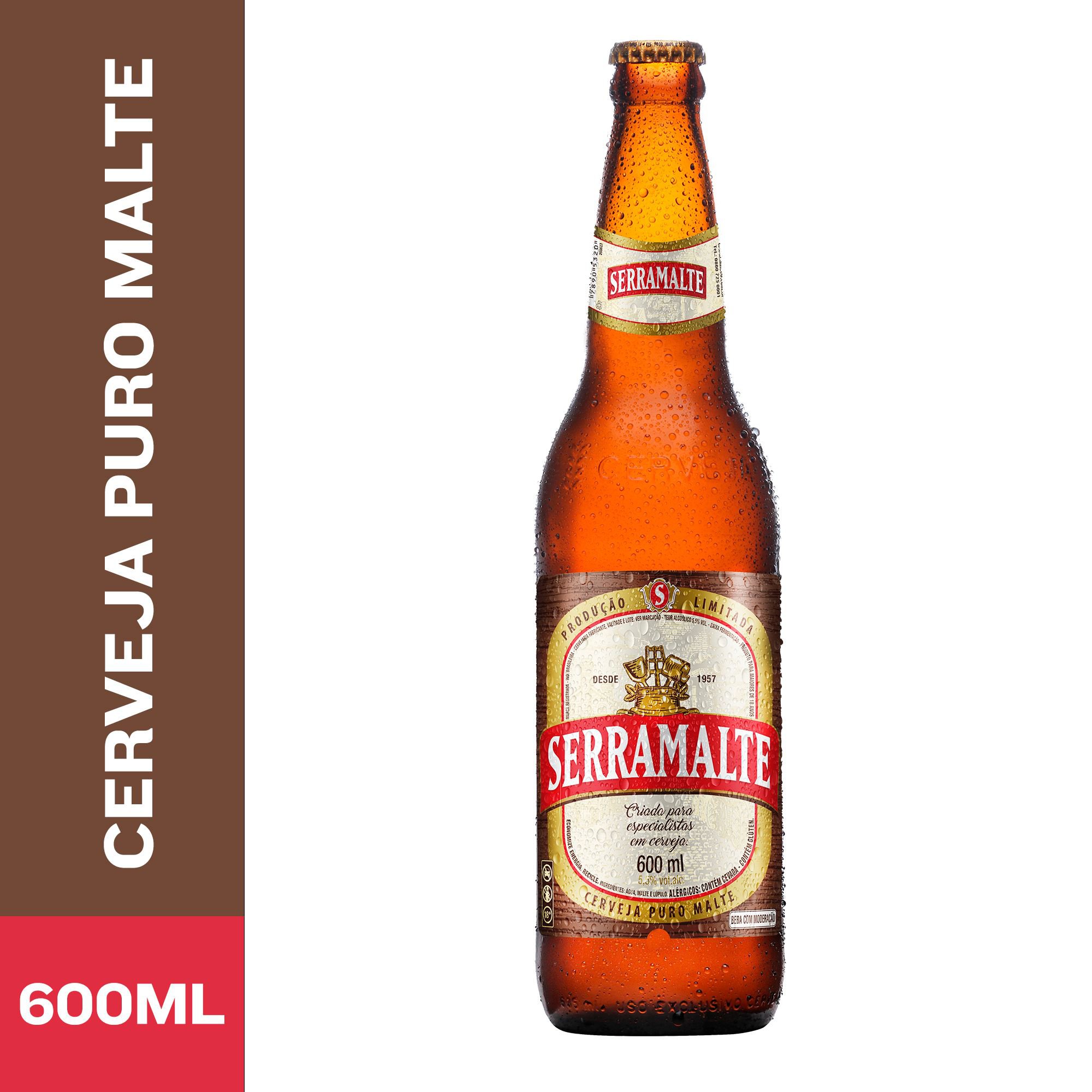 Cerveja Serramalte Puro Malte Extra 600Ml Garrafa