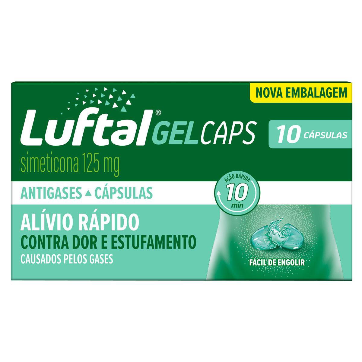 Luftal Gel Caps Simeticona Antigases 125Mg - 10 Capsulas Gelatinosas