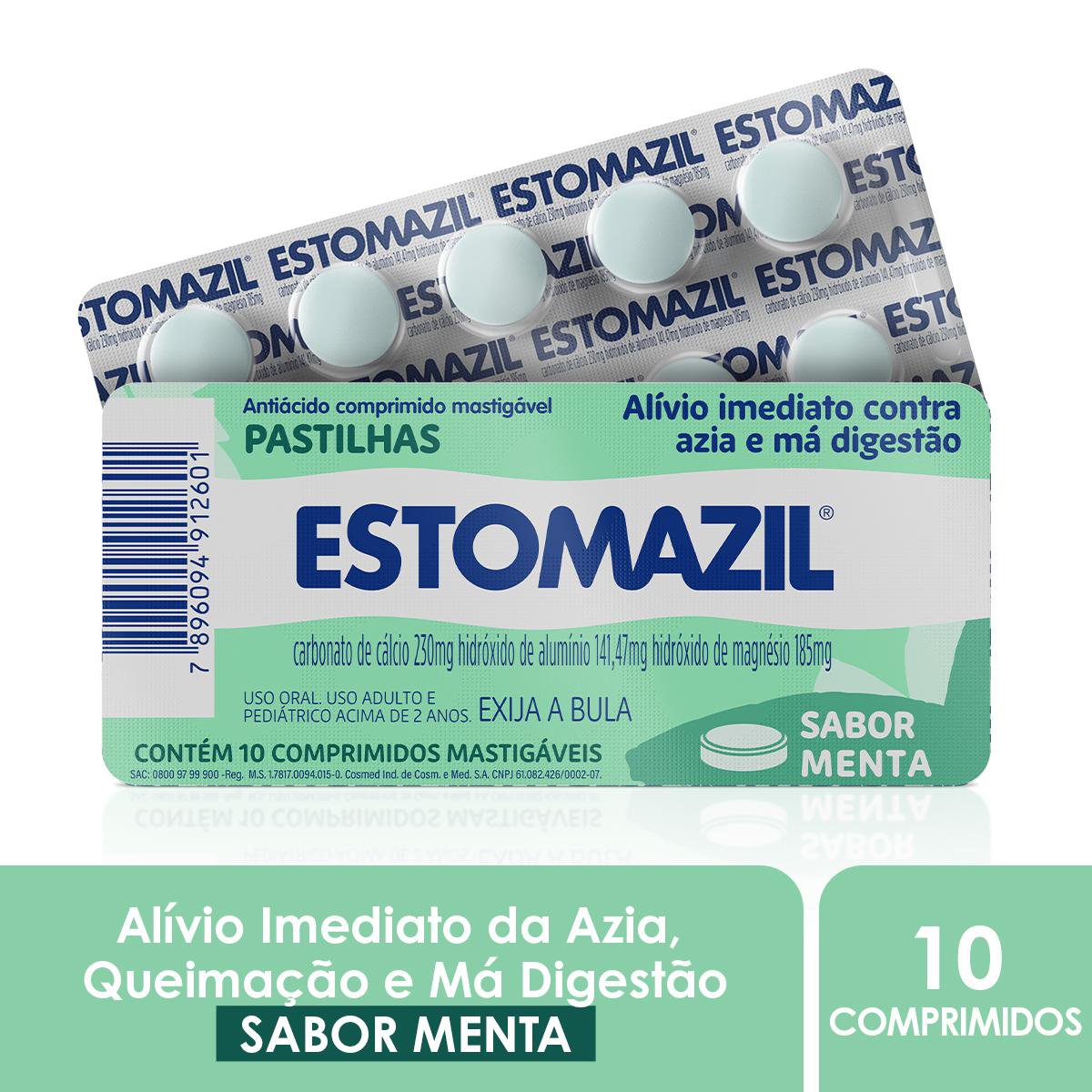 Estomazil Pastilhas Sabor Menta 10 Un