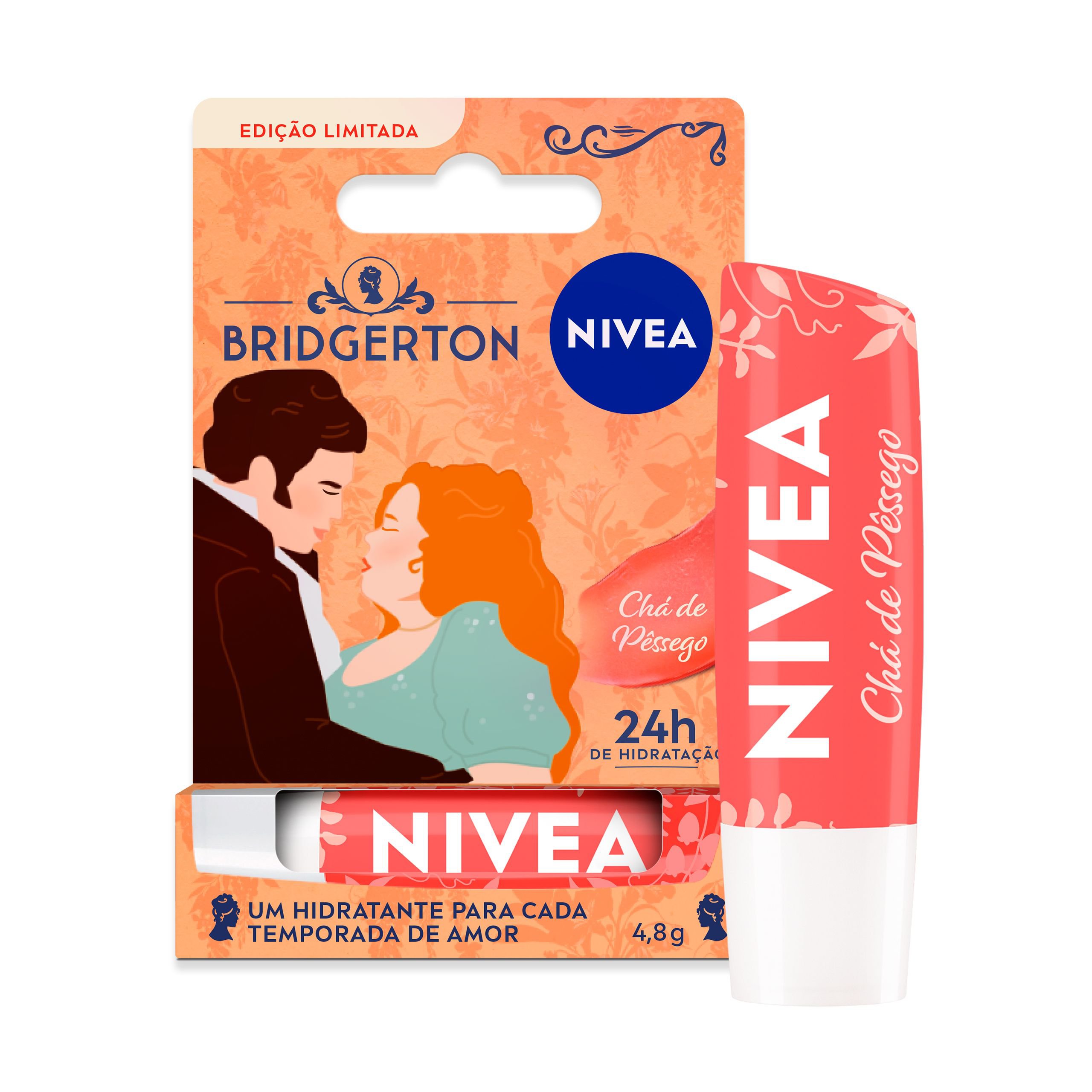 Nivea Hidratante Labial Cha Pessego Ed. Limitada Bridgerton 4,8G