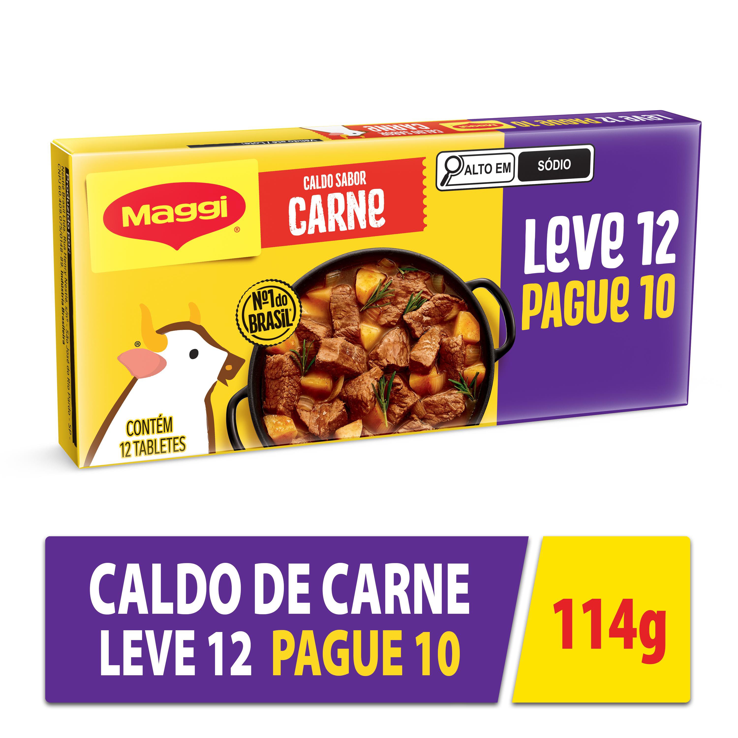 Caldo Maggi Carne Tablete Leve 12 Pague 10 - 100X114G