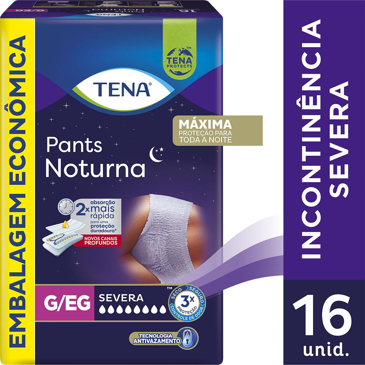 Roupa Intima Descartavel Tena Pants Noturna G/Eg 16 Un Emb Economica  🔥🔥