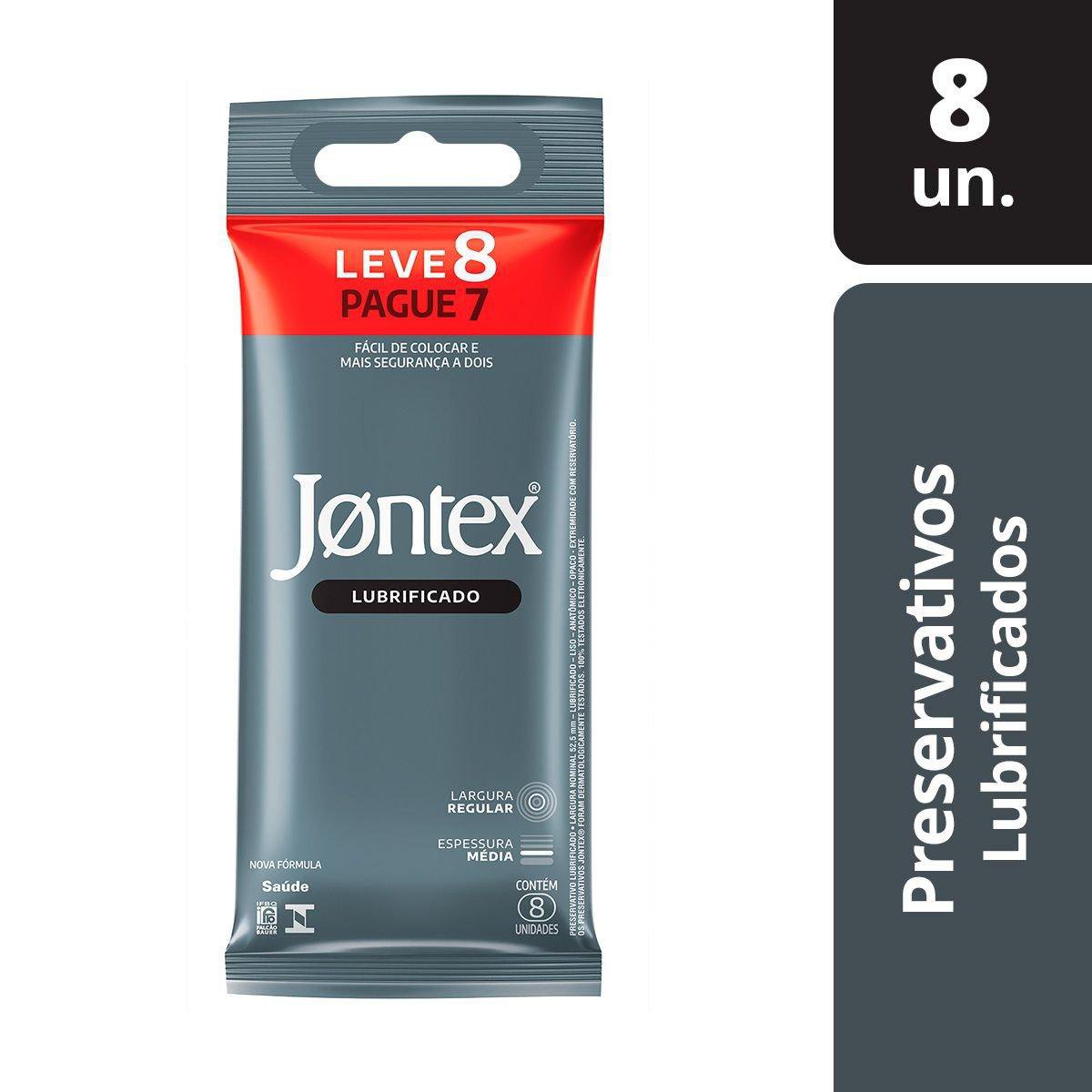 Jontex Lubrificado Preservativo Camisinha - Leve 8 Pague 7 Un