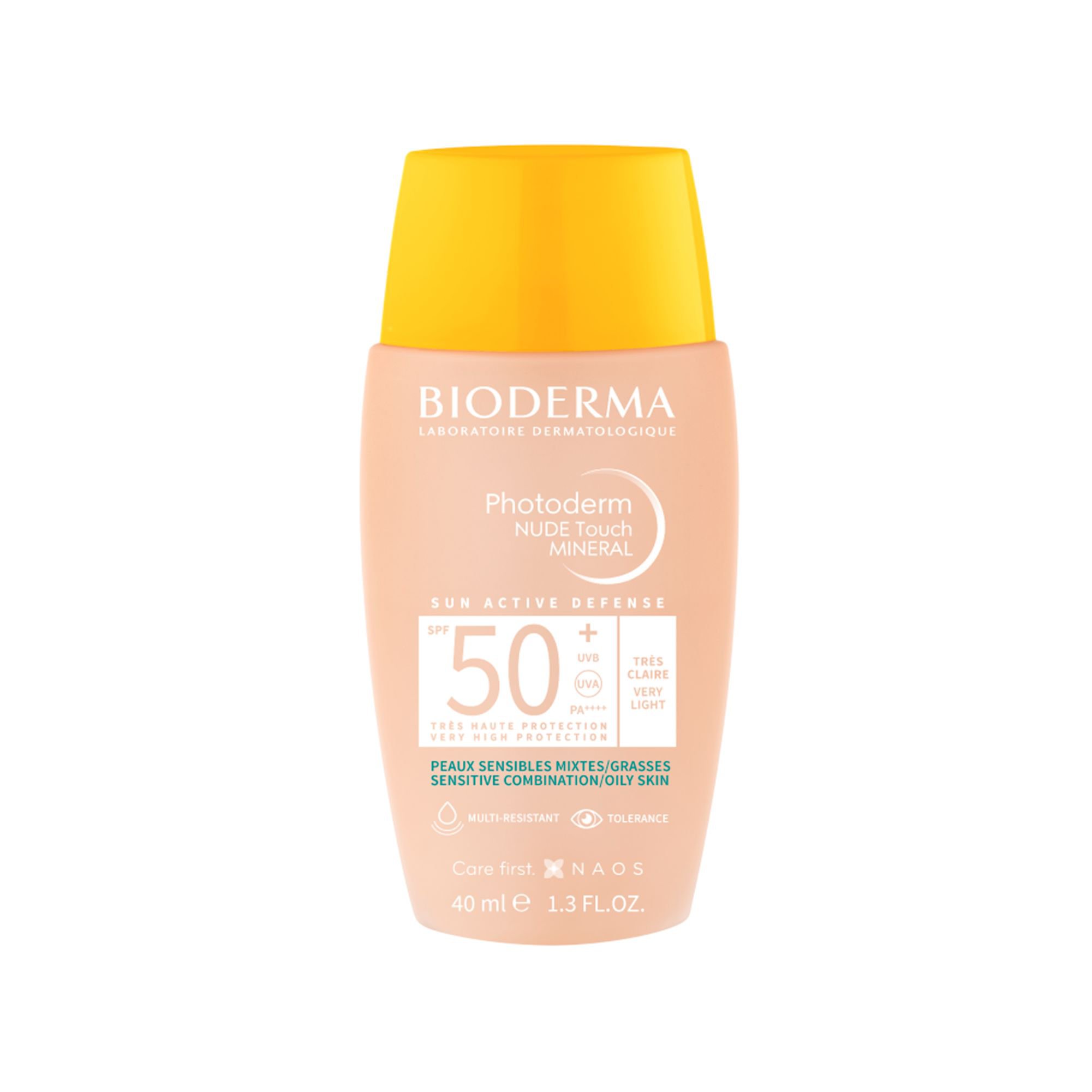 Protetor Solar Facial Bioderma Photoderm Nude Touch Mineral Fps50+ Cor 1.0 Muito Claro 40Ml