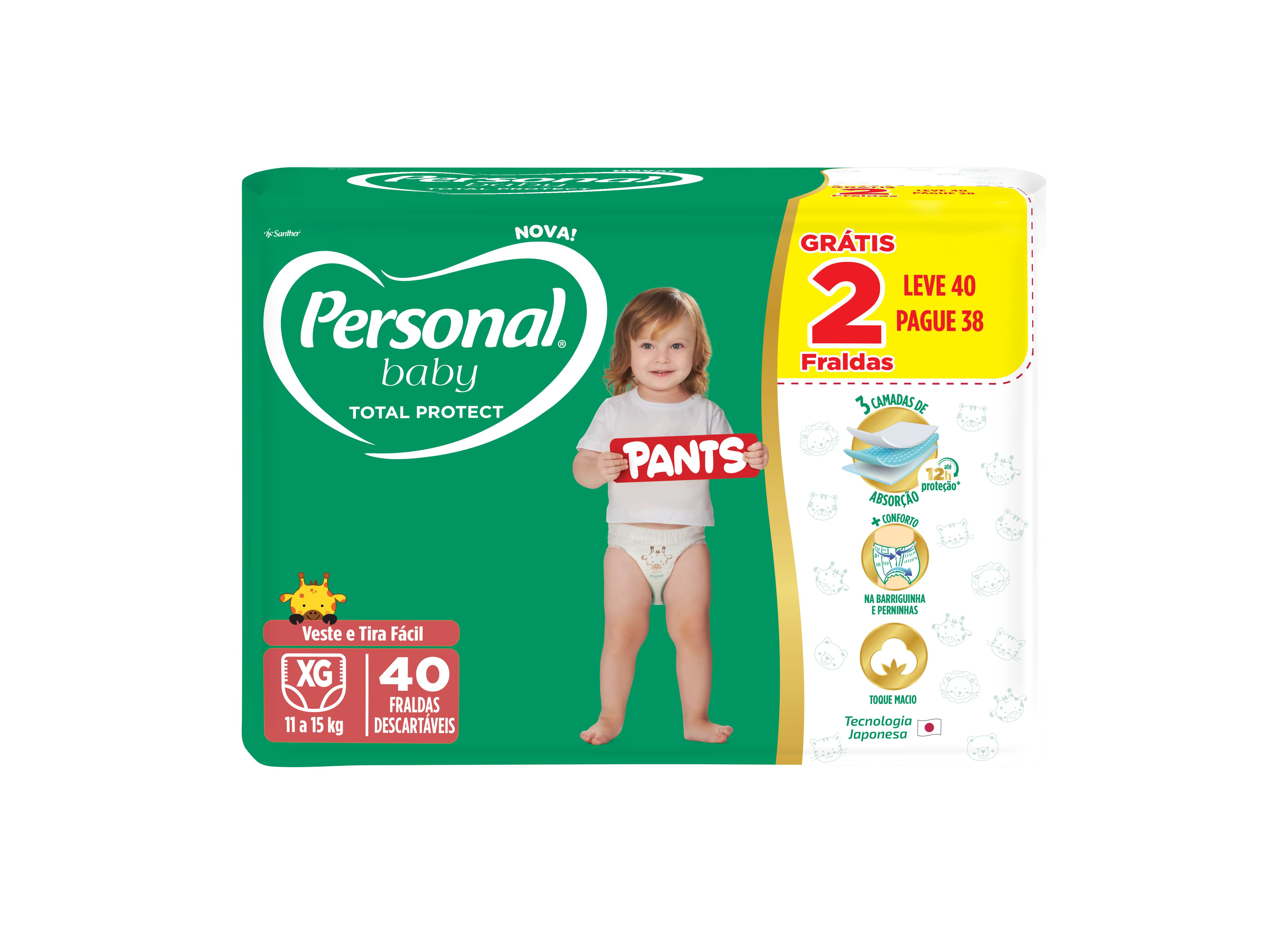 Fralda Personal Baby Total Protect Pants Xg C/ 40 Un