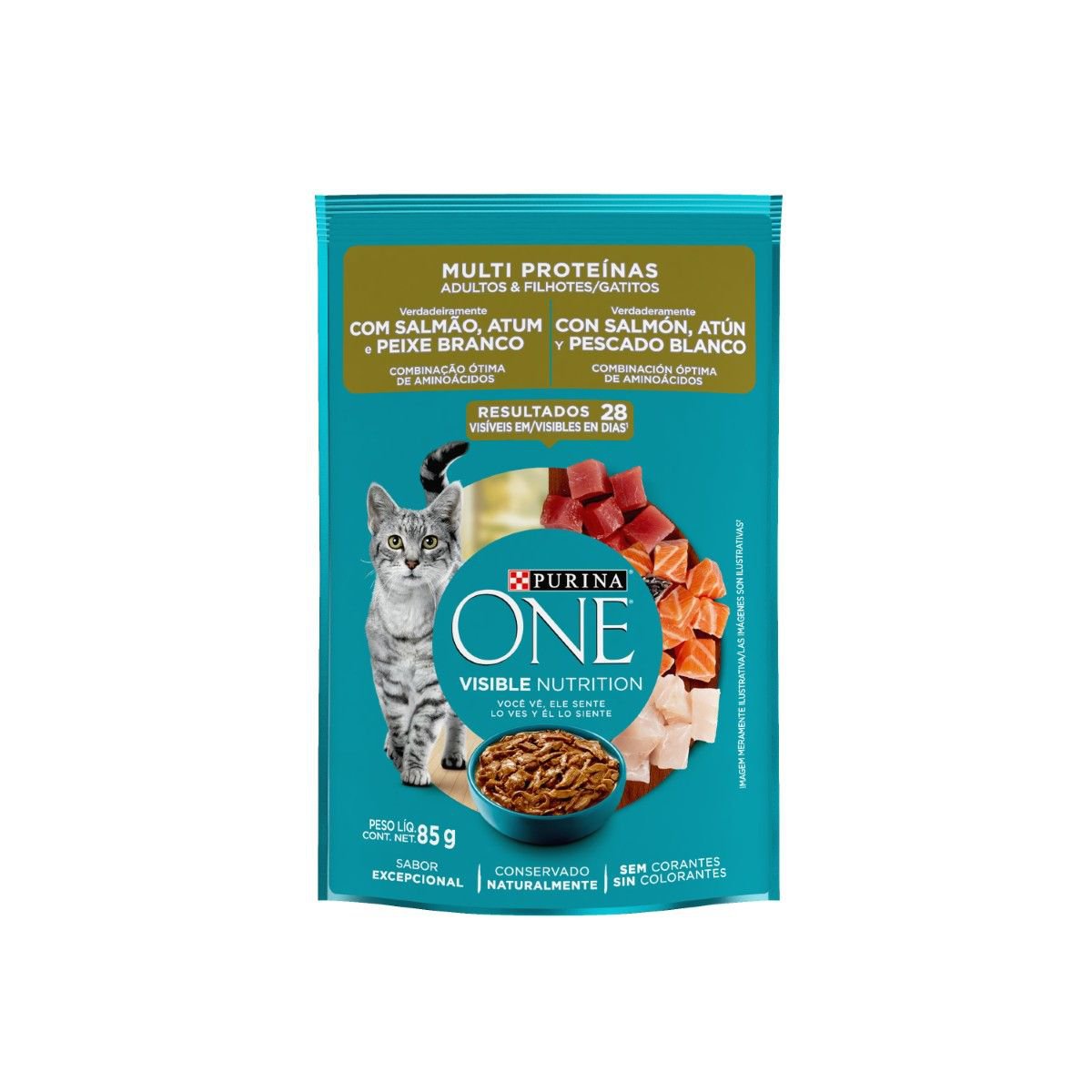 Purina® One® Multiproteinas Racao Umida Para Gatos Adultos E Filhotes 85G